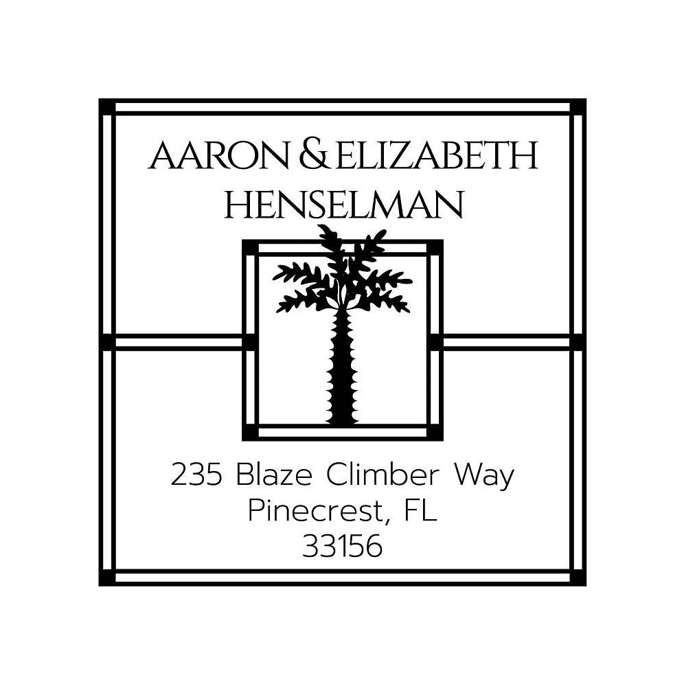 Palm Tree Square Custom Stamp and Stamp Tool