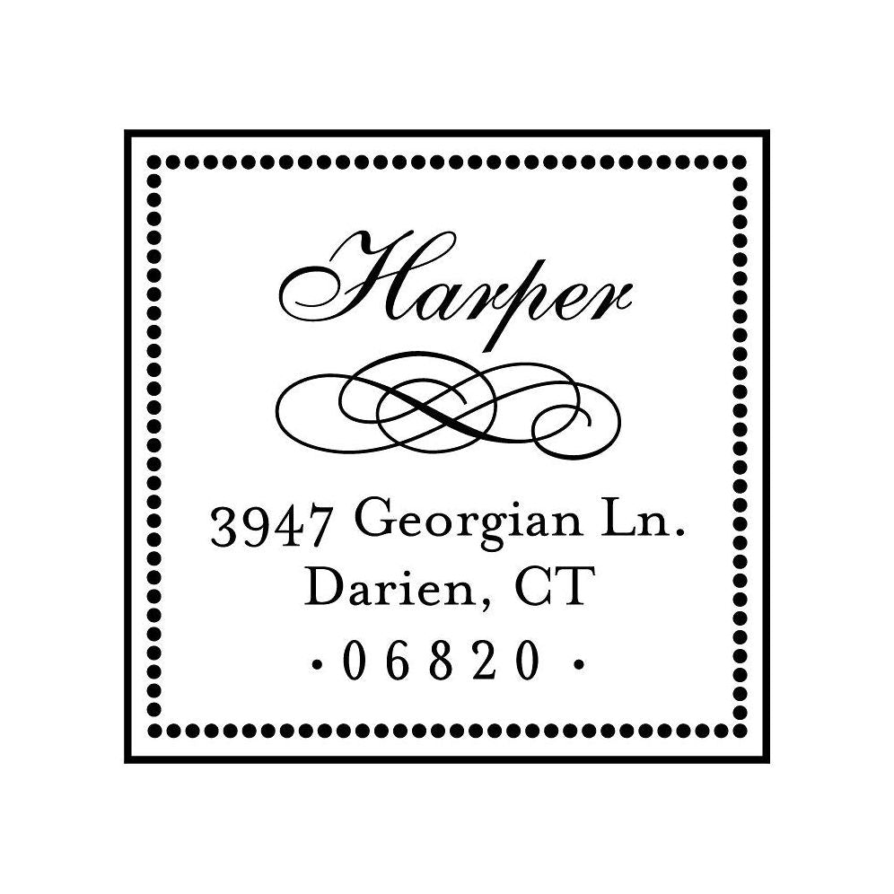Square Pearl Border Custom Stamp and Stamp Tool