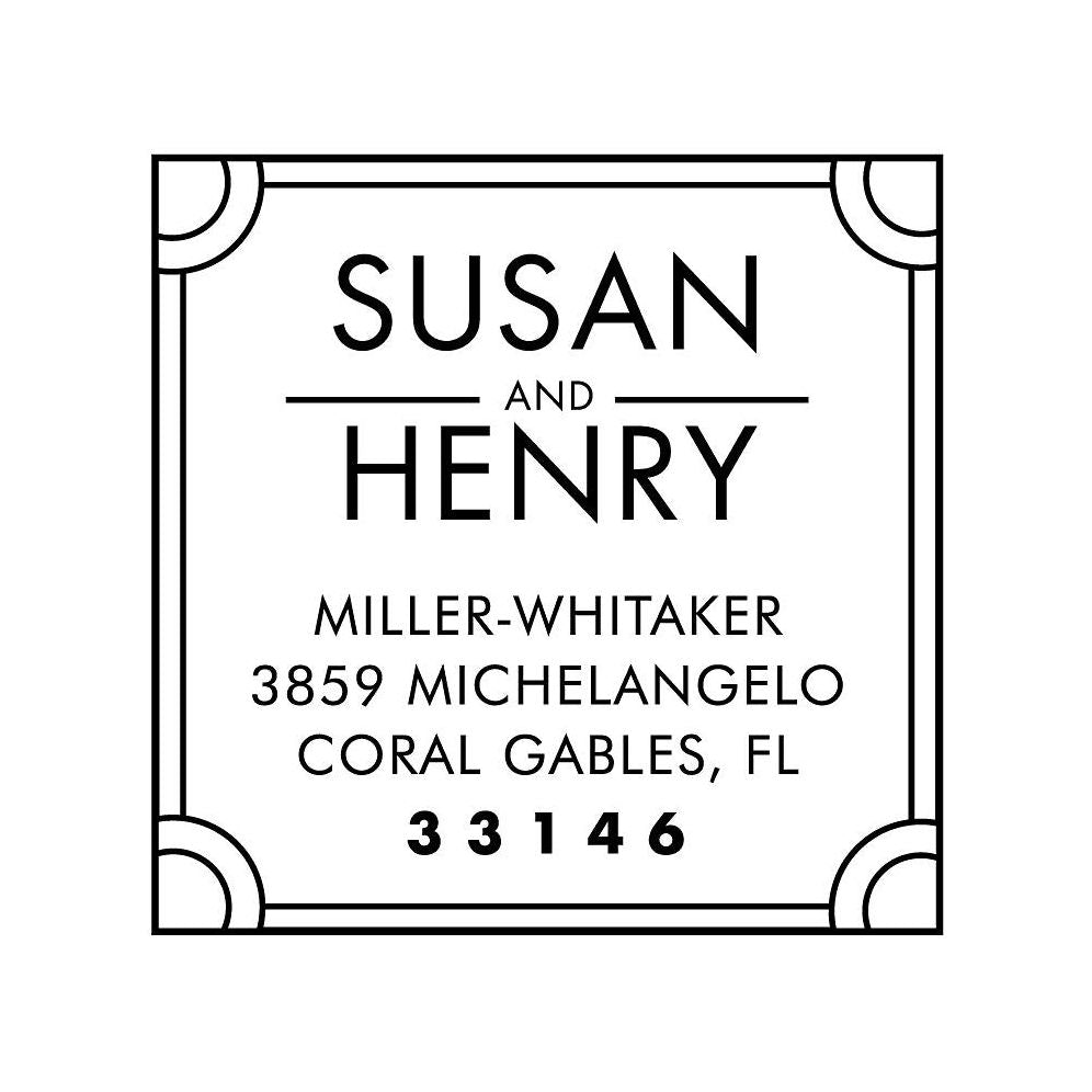 Deco Border Custom Stamp