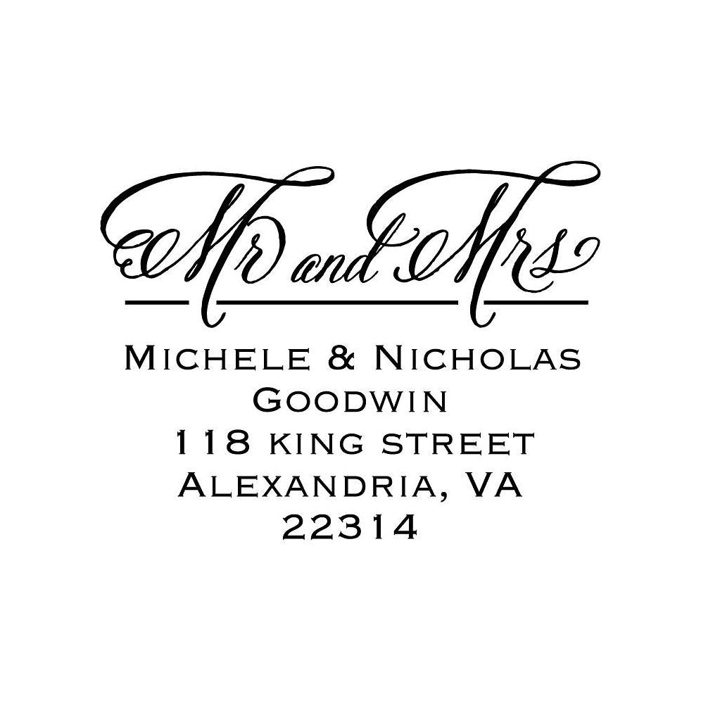 Mr and Mrs Formal Script Custom Stamp