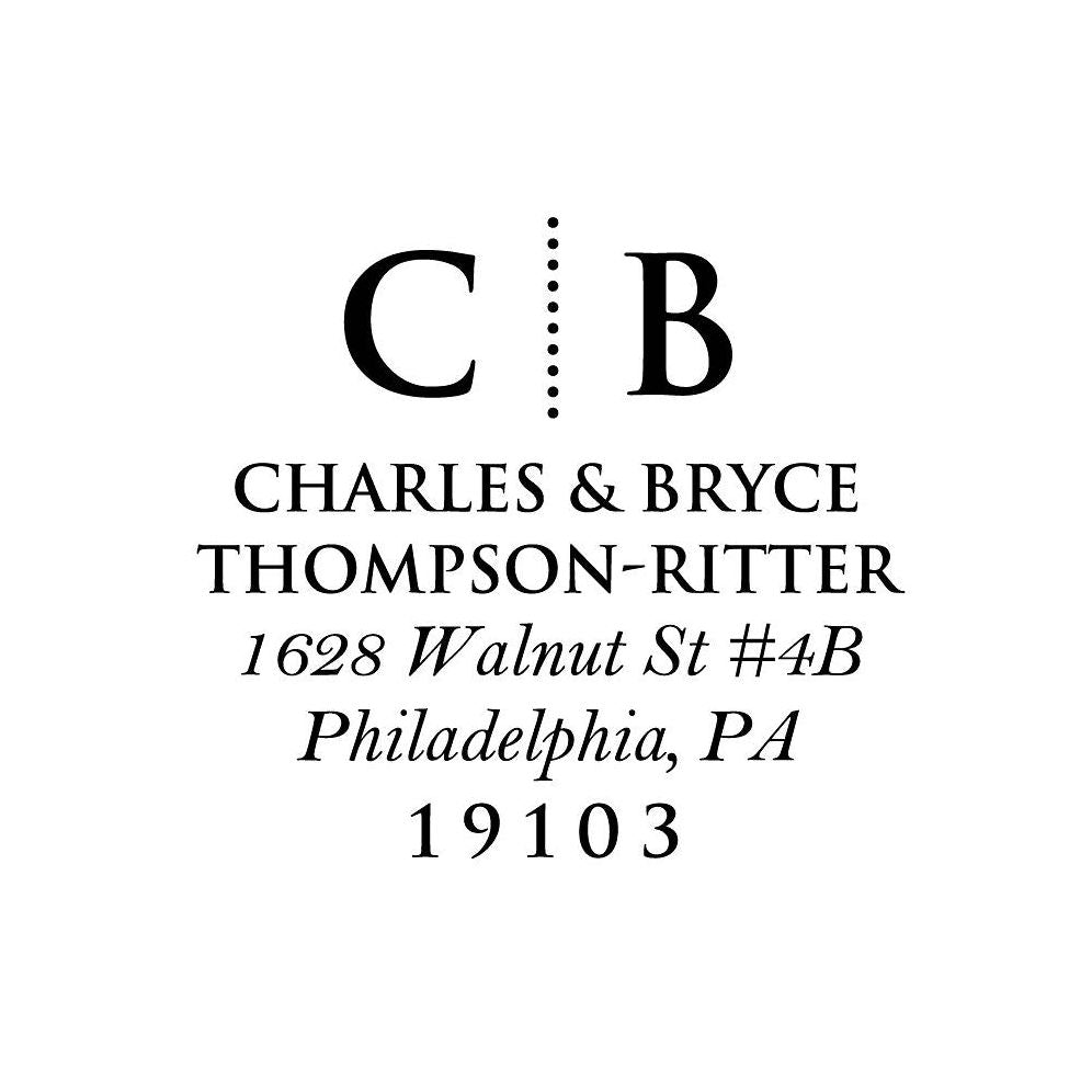 Line Monogram Couple Custom Stamp and Stamp Tool