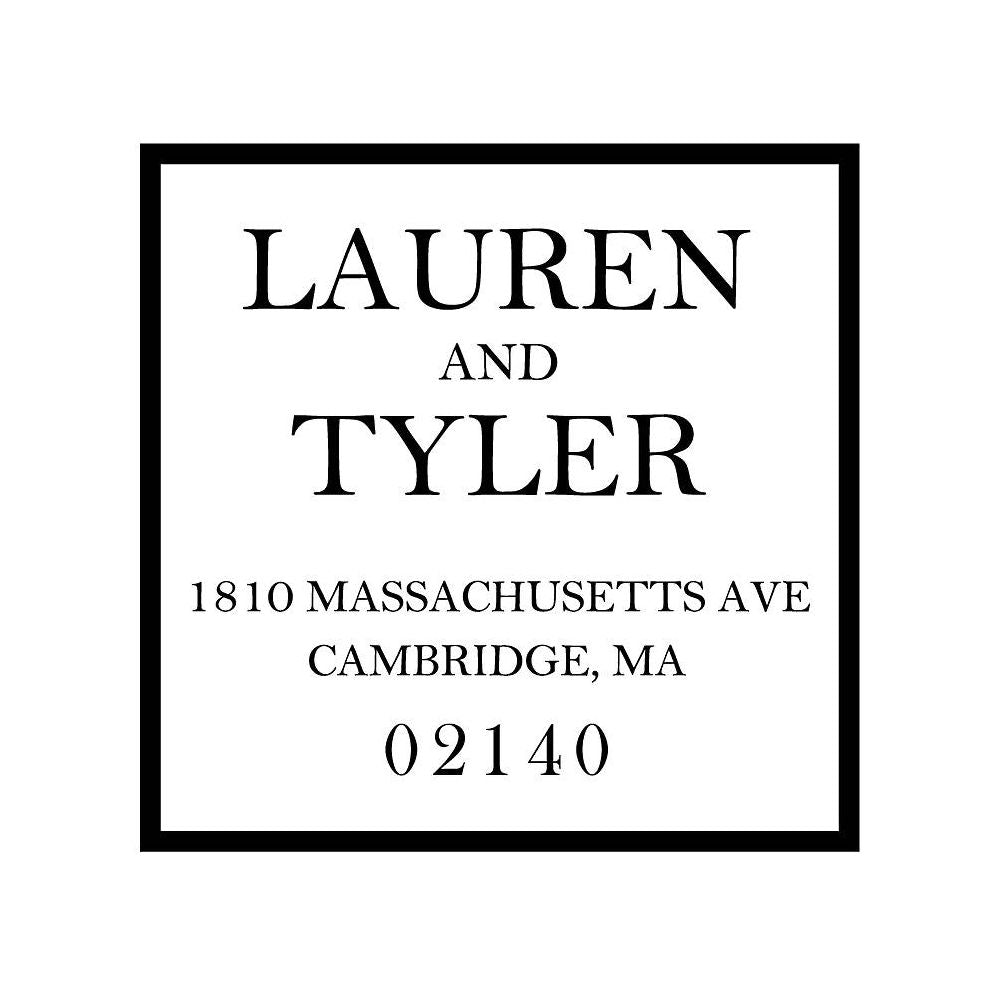 Border Caps Couple Custom Stamp