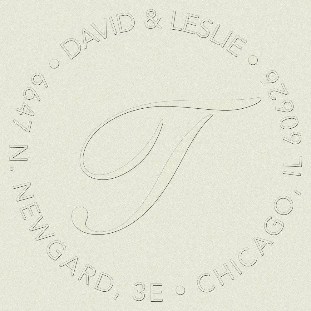Circle Script Initial Custom Embosser Plate