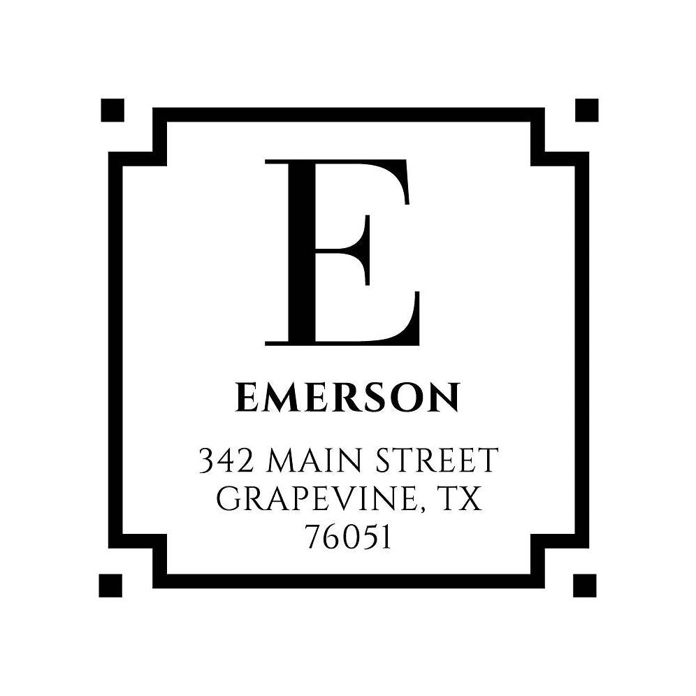 Beveled Square Custom Stamp