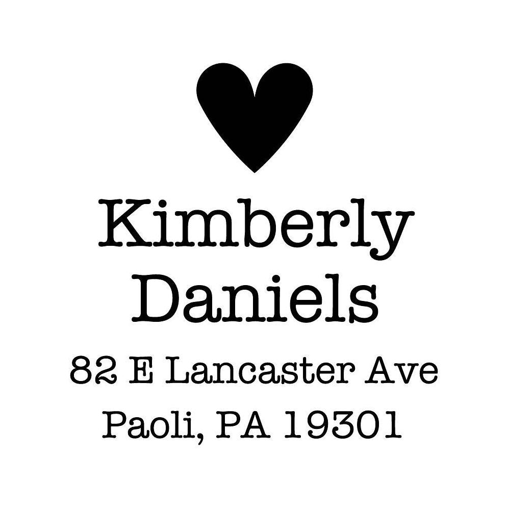 Heart Accent Custom Stamp