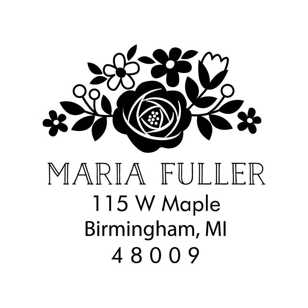 Floral Address Custom Stamp and Stamp Tool