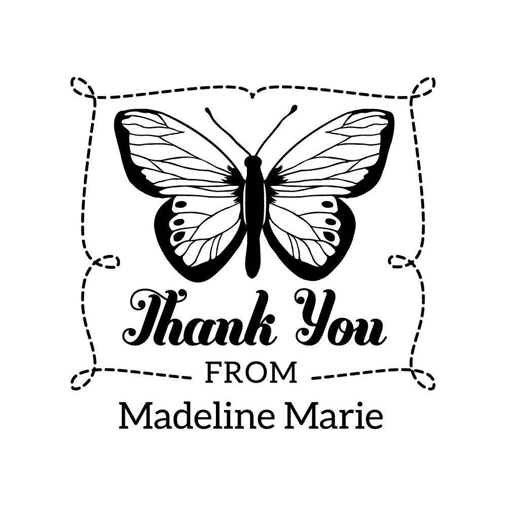 Butterfly Thank You Custom Stamp and Stamp Tool