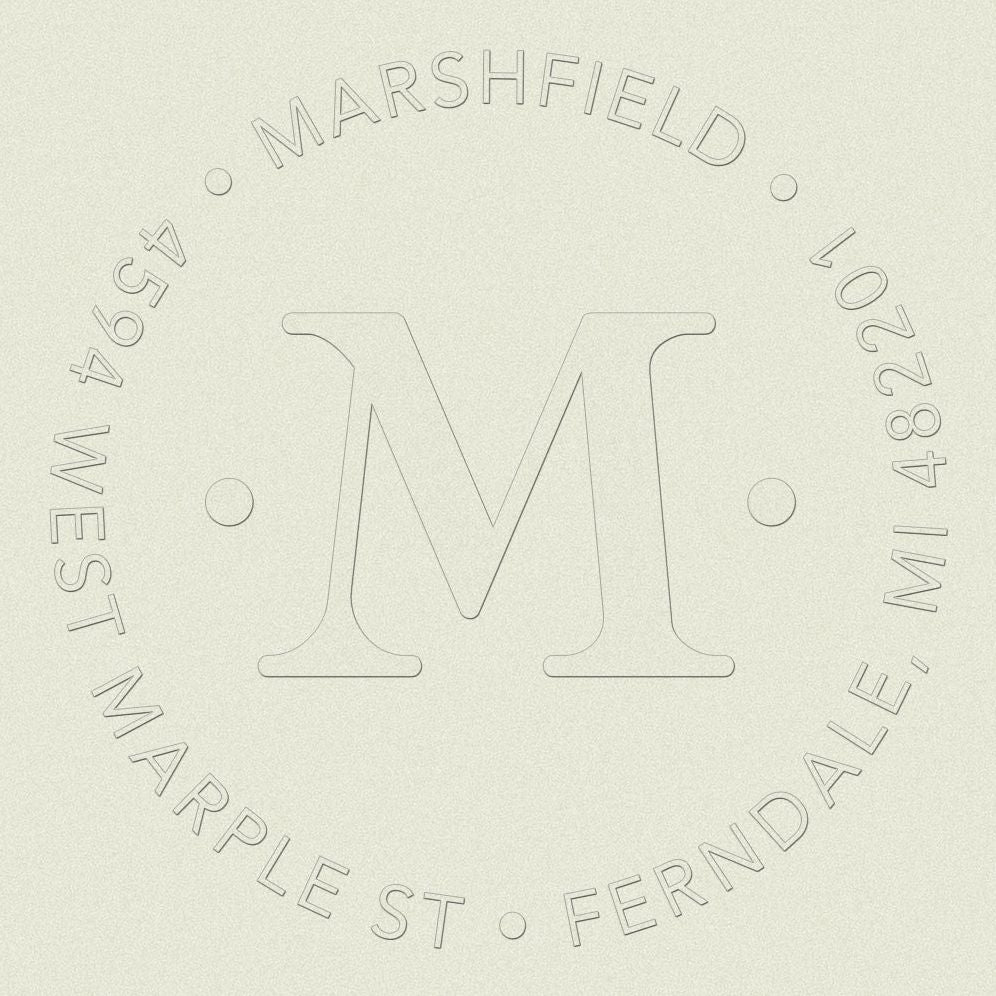 Single Initial Monogram Custom Embosser Plate with Embossing Tool