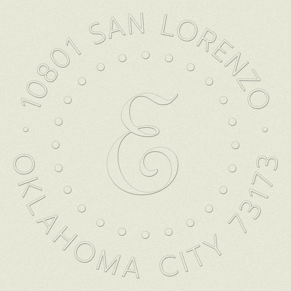Modern Script Custom Embosser Plate with Embossing Tool