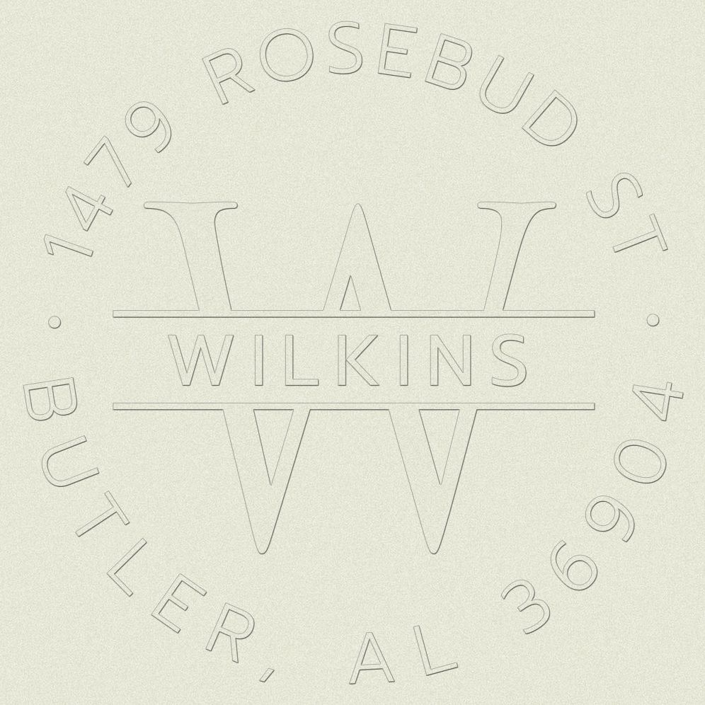 Circle Monogram Custom Embosser Plate with Embossing Tool