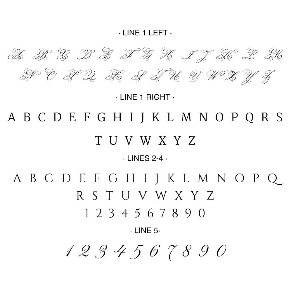 Serif Script Pair Custom Embosser Plate with Embossing Tool