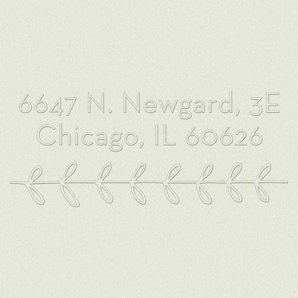 Vine Sans Surname Custom Embosser Plate and Embossing Tool