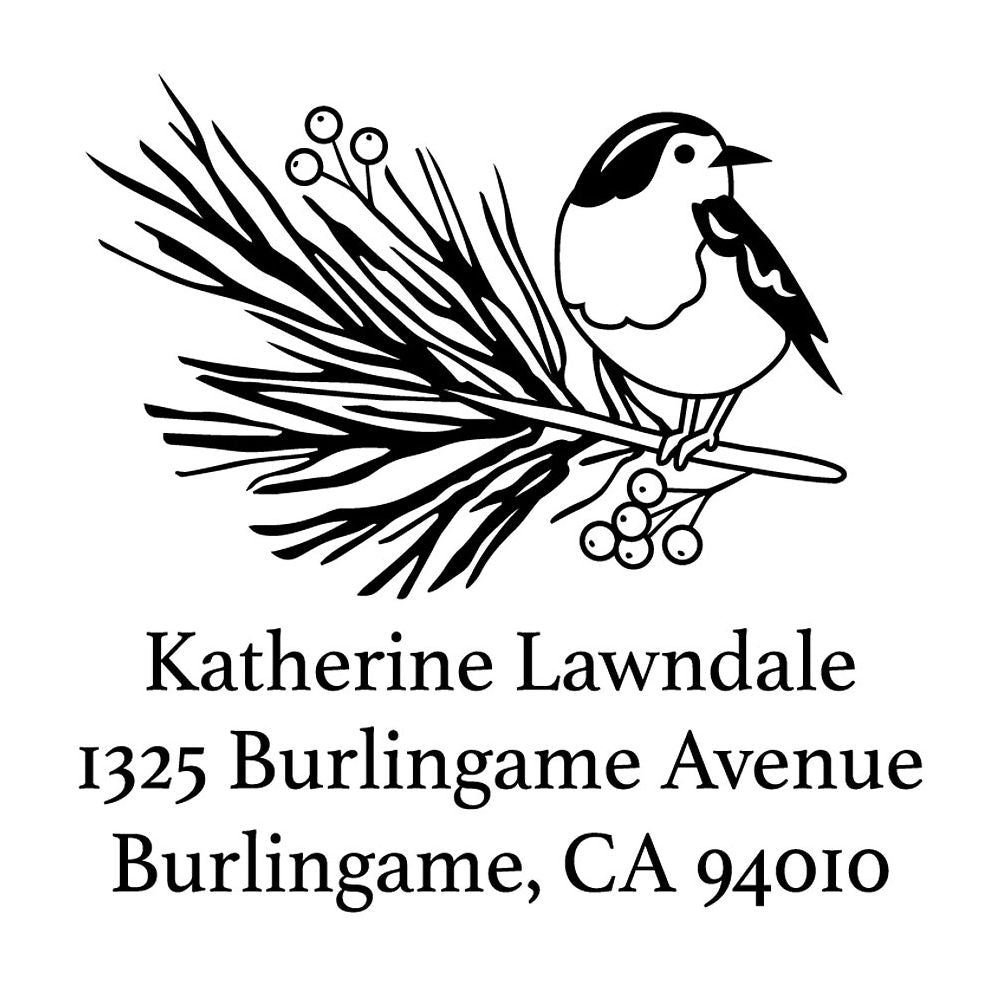 Bird on Pine Custom Stamp and Stamp Tool