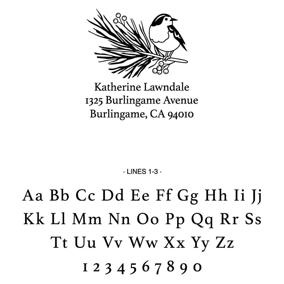 Bird on Pine Custom Stamp and Stamp Tool
