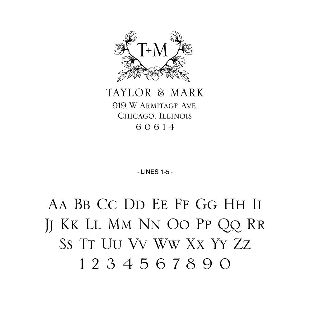 Floral Crest Custom Stamp