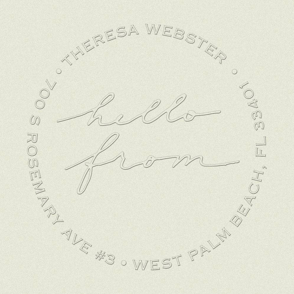 Signature Hello From Custom Embosser Plate
