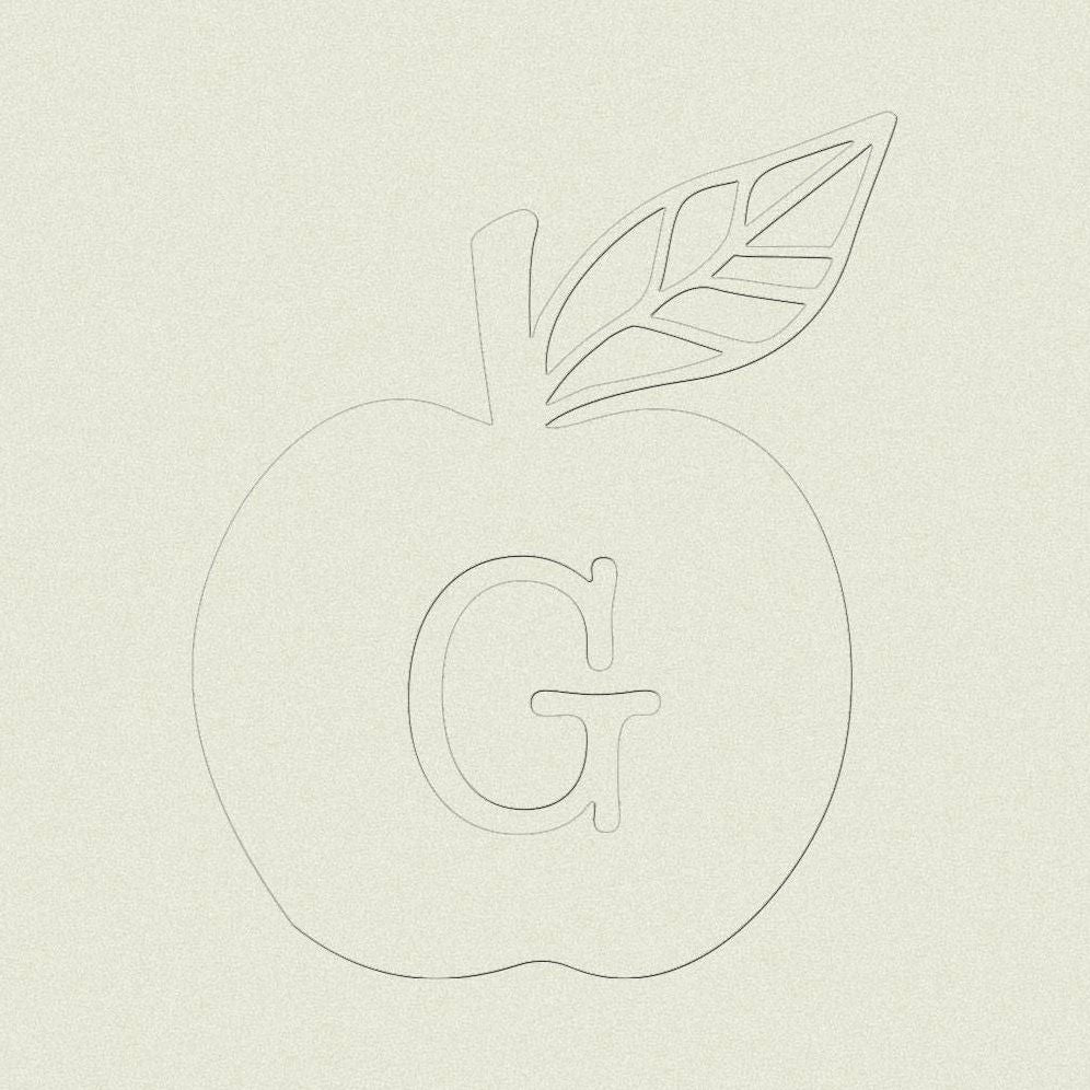 Monogram Apple Custom Embosser Plate with Embossing Tool