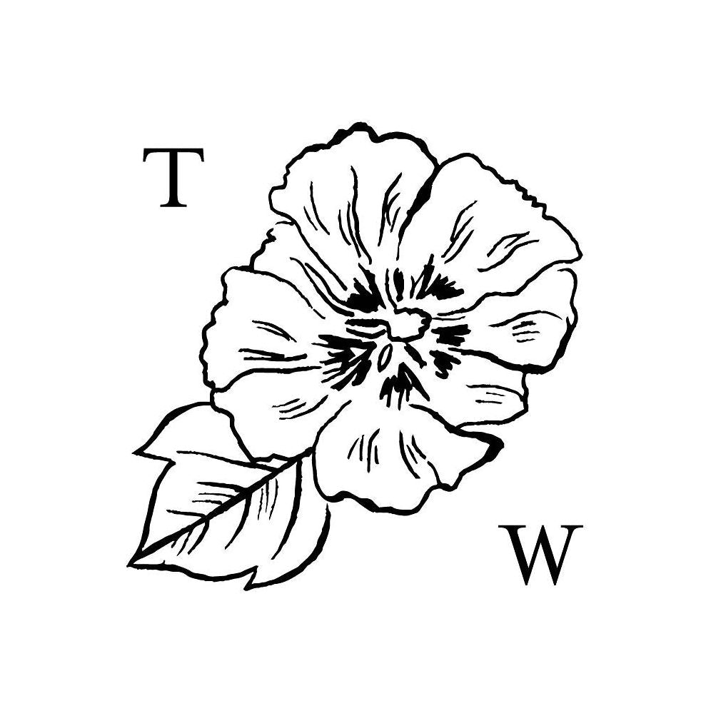 Etched Flower Custom Stamp