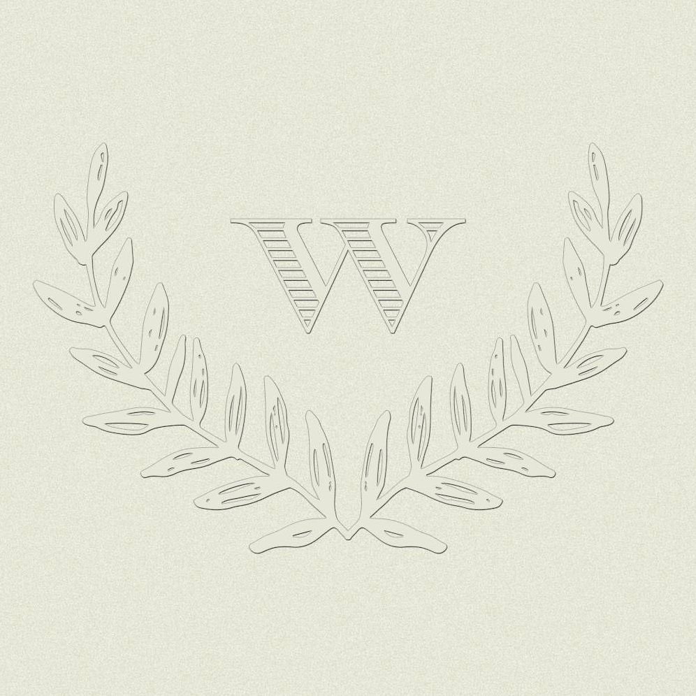 Monogram Laurel Custom Embosser Plate with Embossing Tool