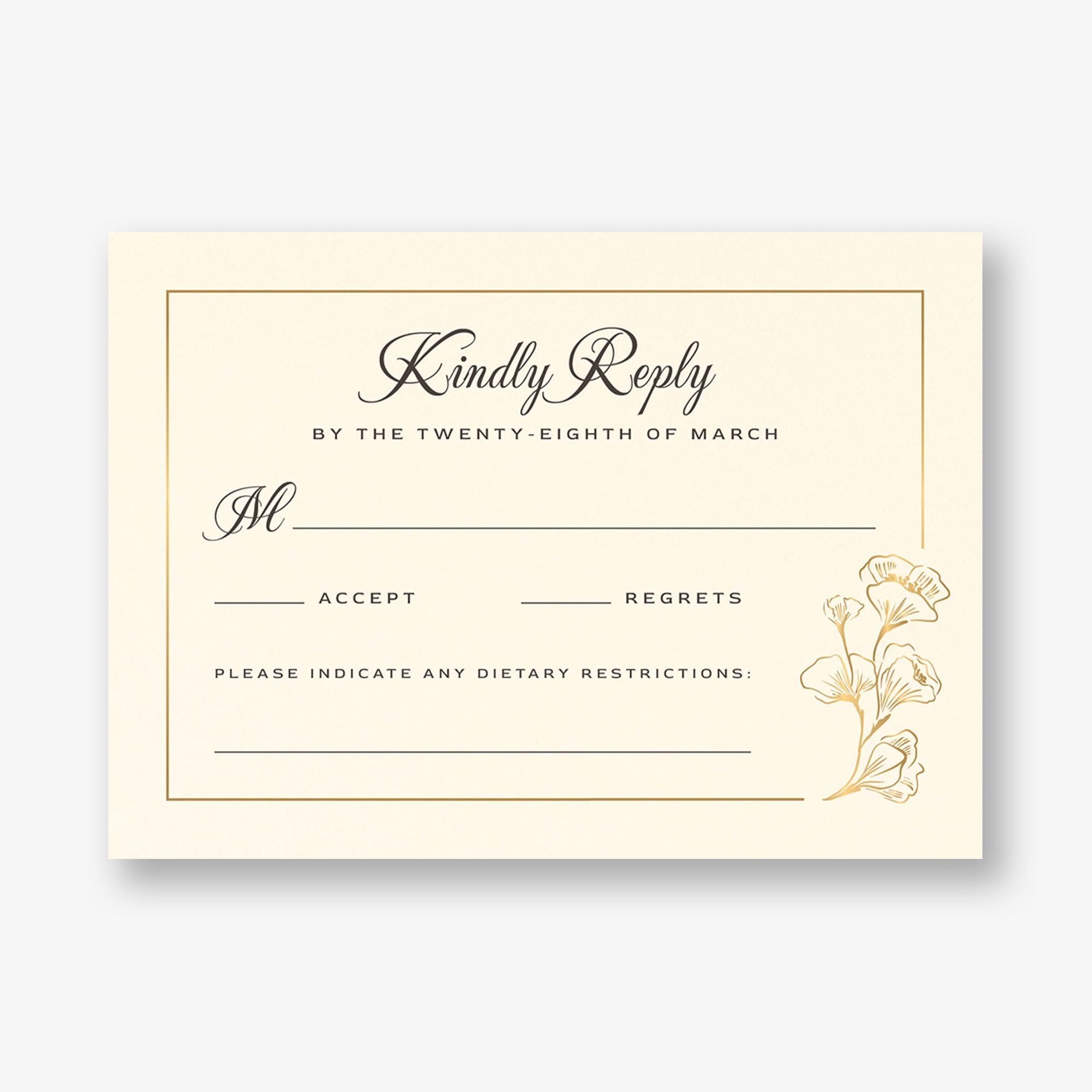 Vintage Magnolia Frame Foil Response Card