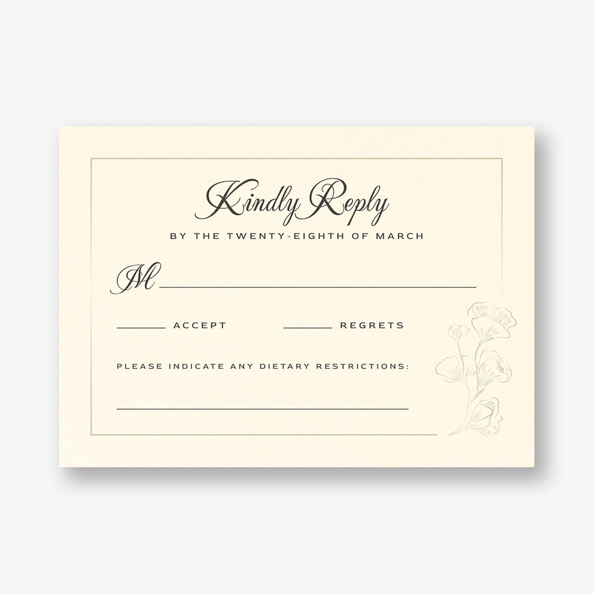 Vintage Magnolia Frame Foil Response Card