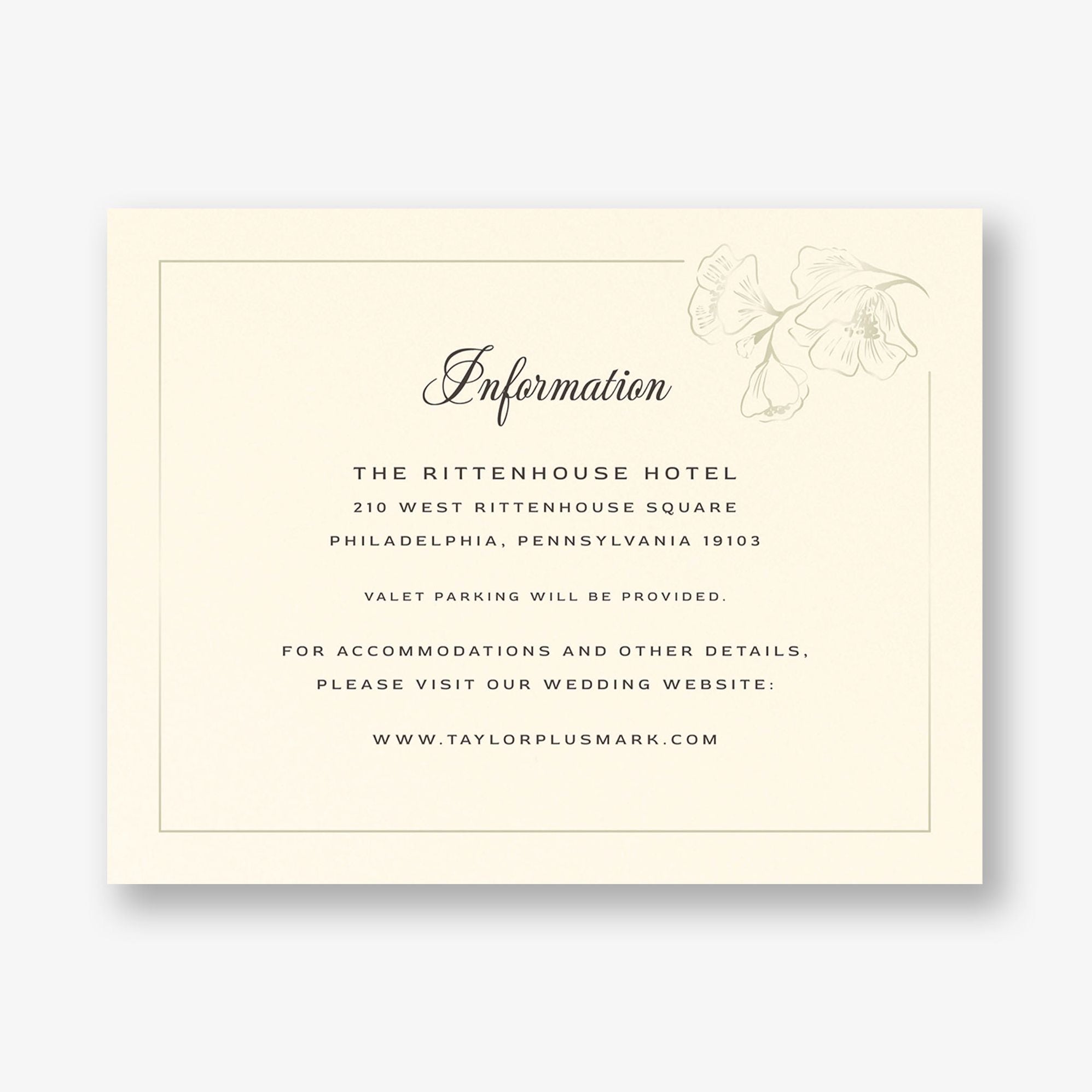 Vintage Magnolia Frame Foil Information Card