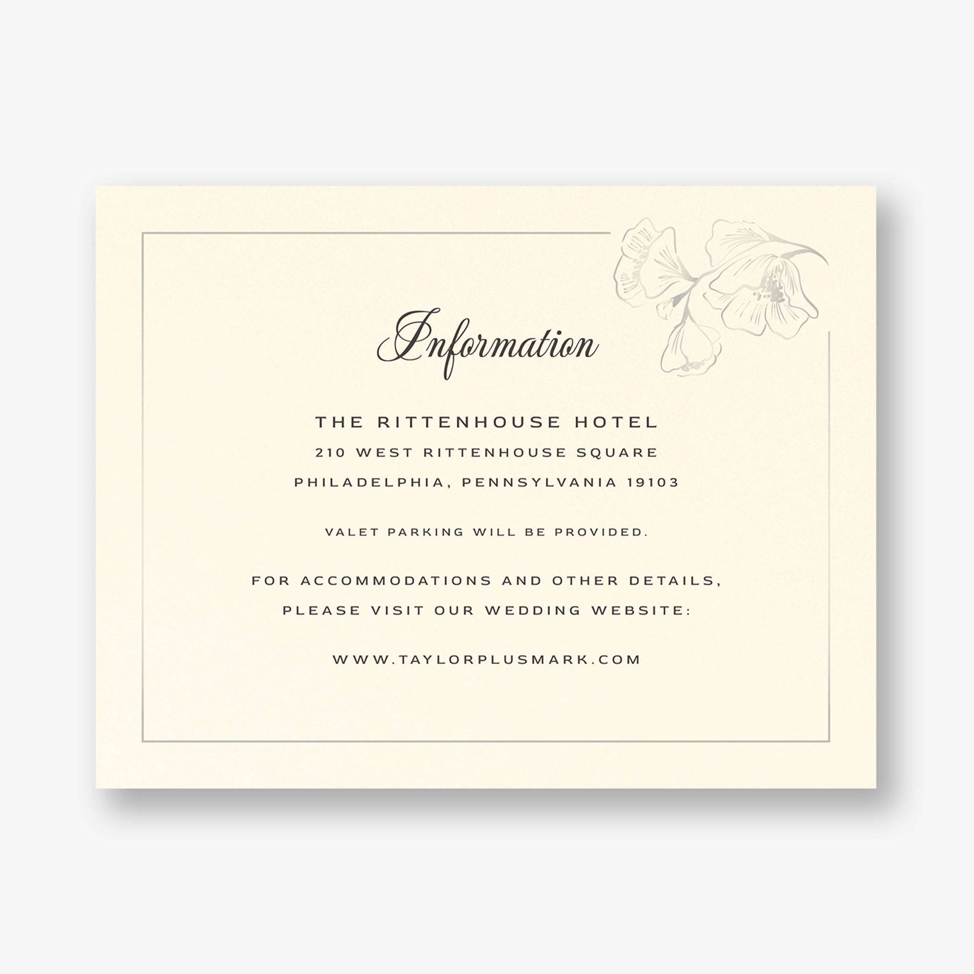 Vintage Magnolia Frame Foil Information Card