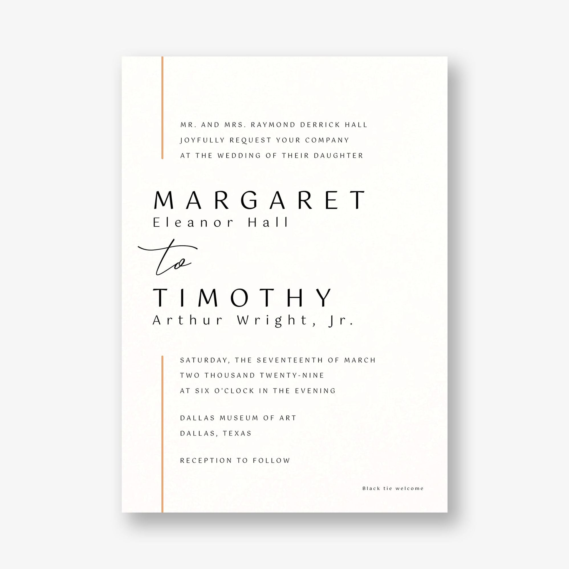 Contemporary Borderline Foil Wedding Invitation