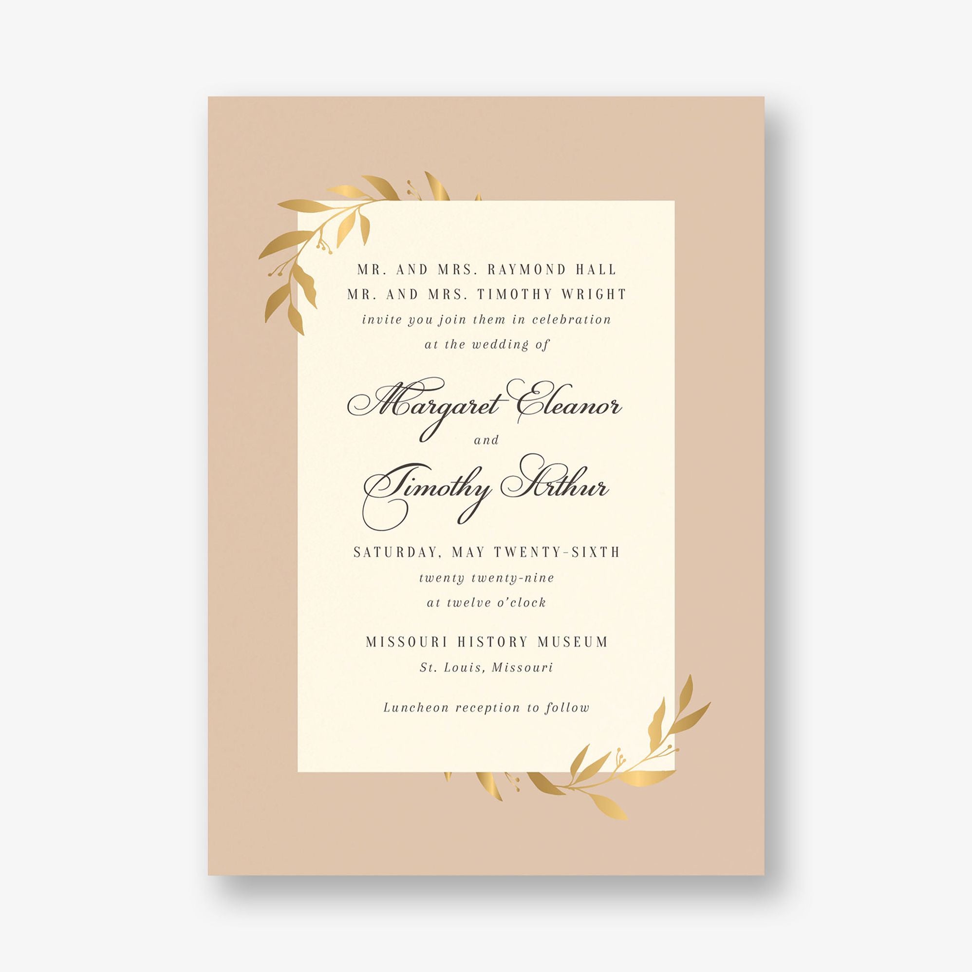 Wrapped Vines Foil Wedding Invitation