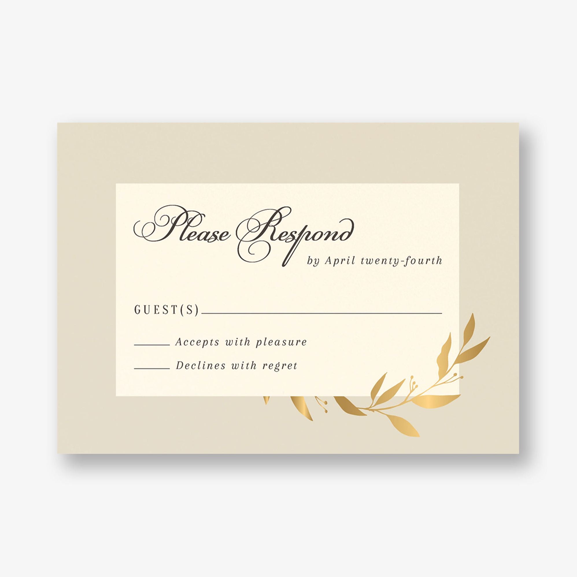 Wrapped Vines Foil Response Card