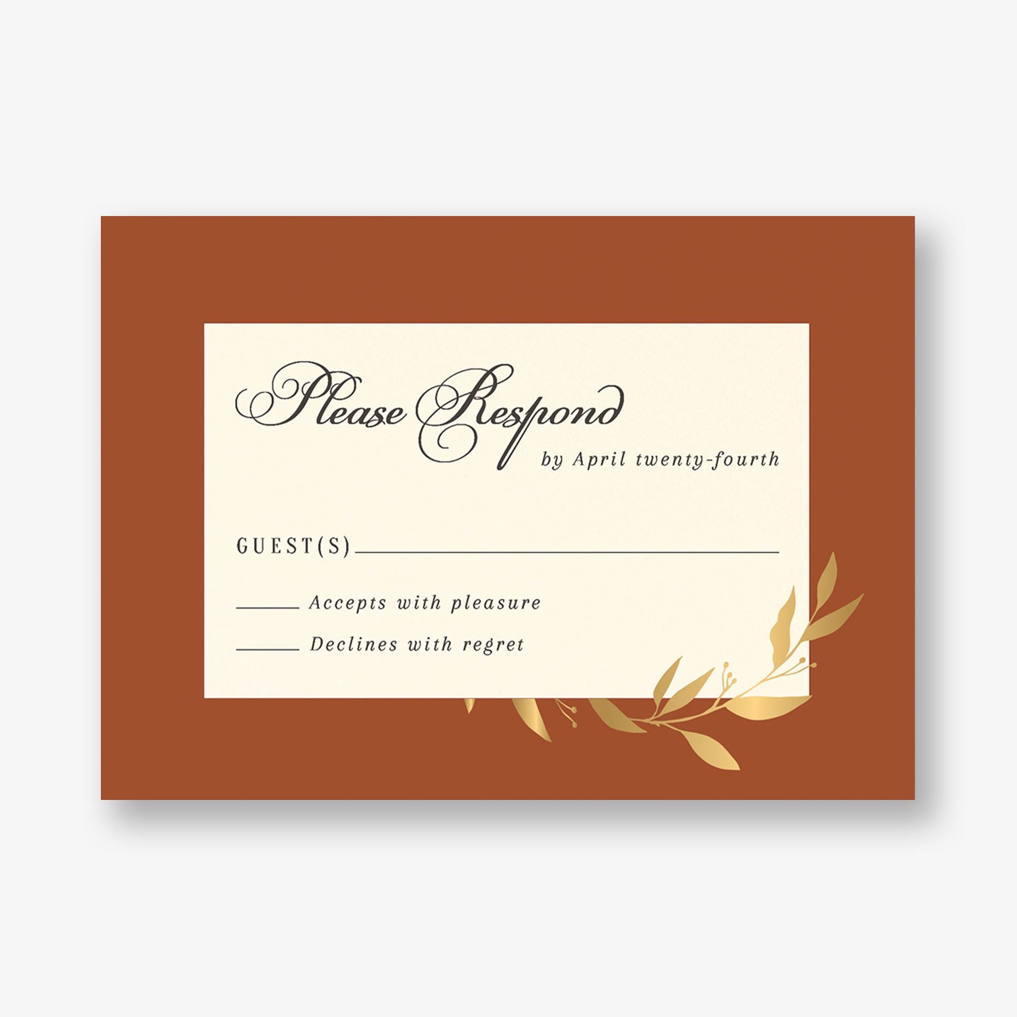 Wrapped Vines Foil Response Card