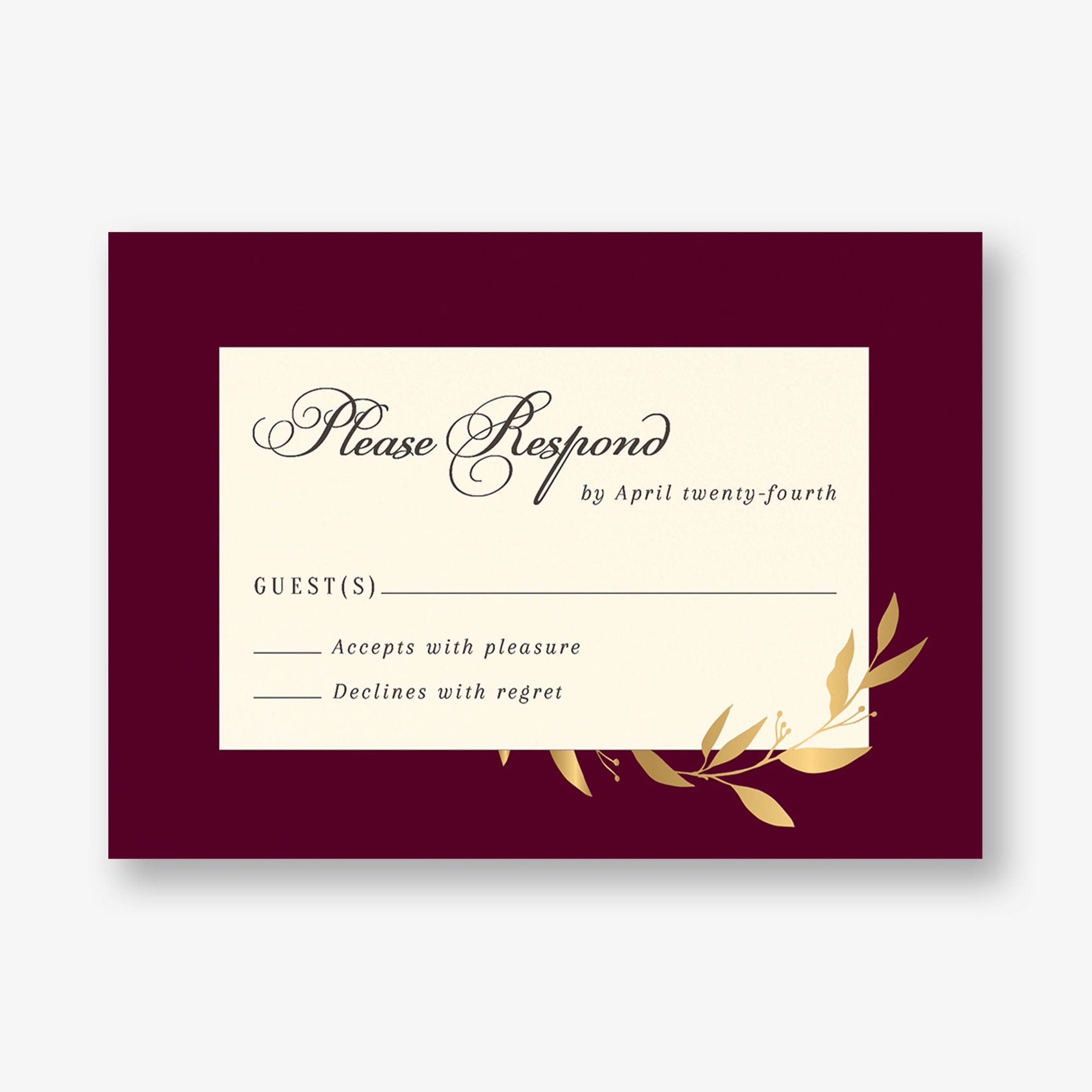 Wrapped Vines Foil Response Card