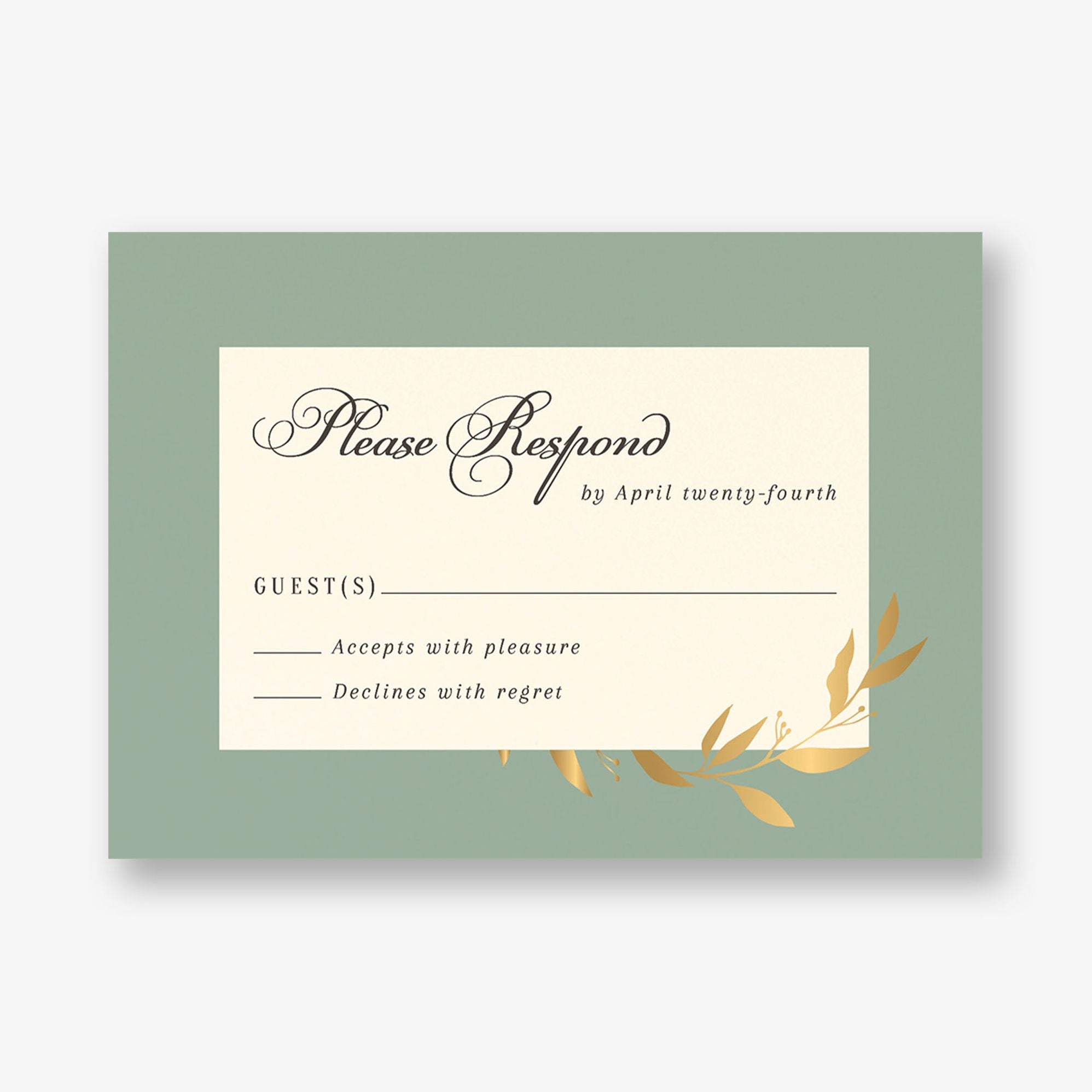 Wrapped Vines Foil Response Card