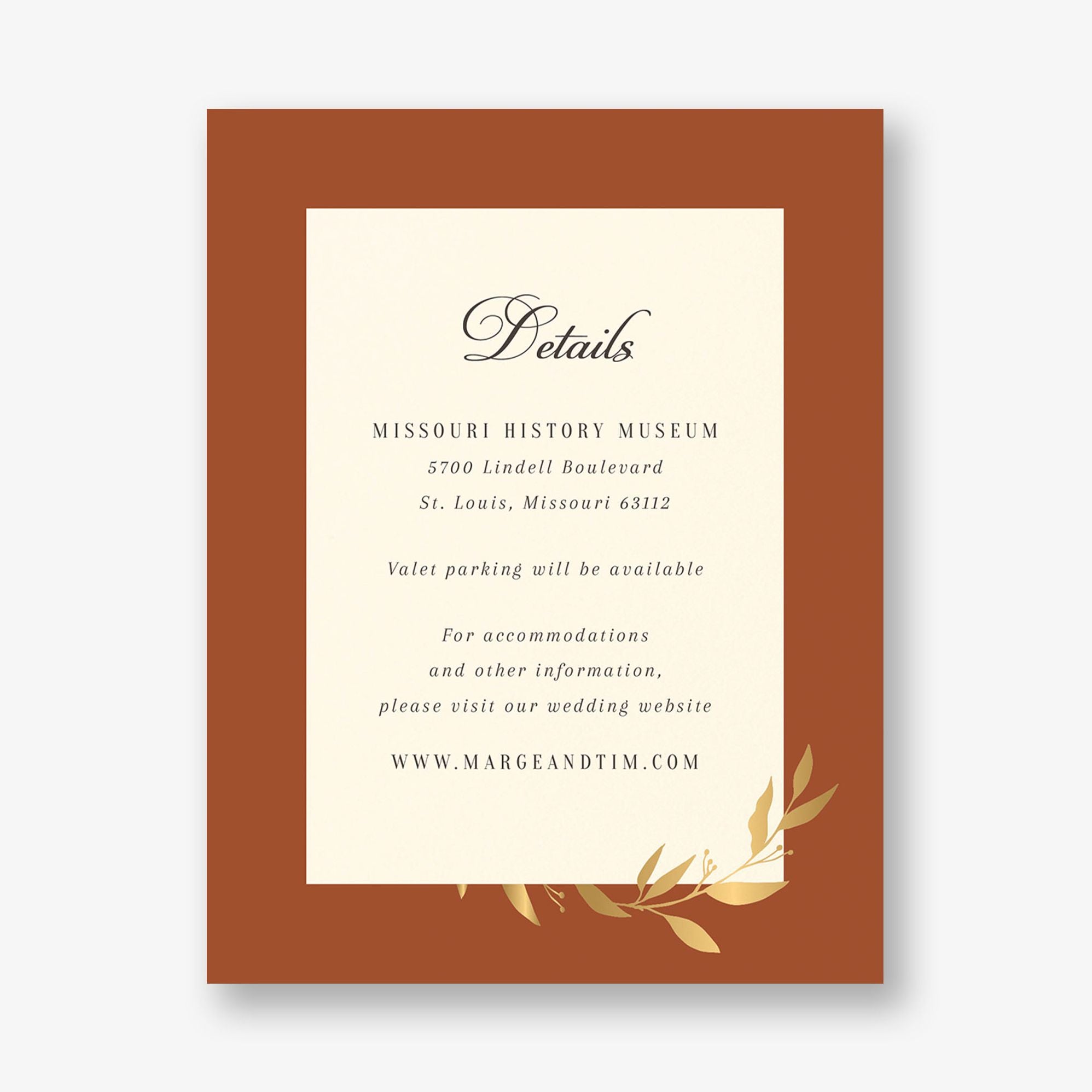 Wrapped Vines Foil Information Card