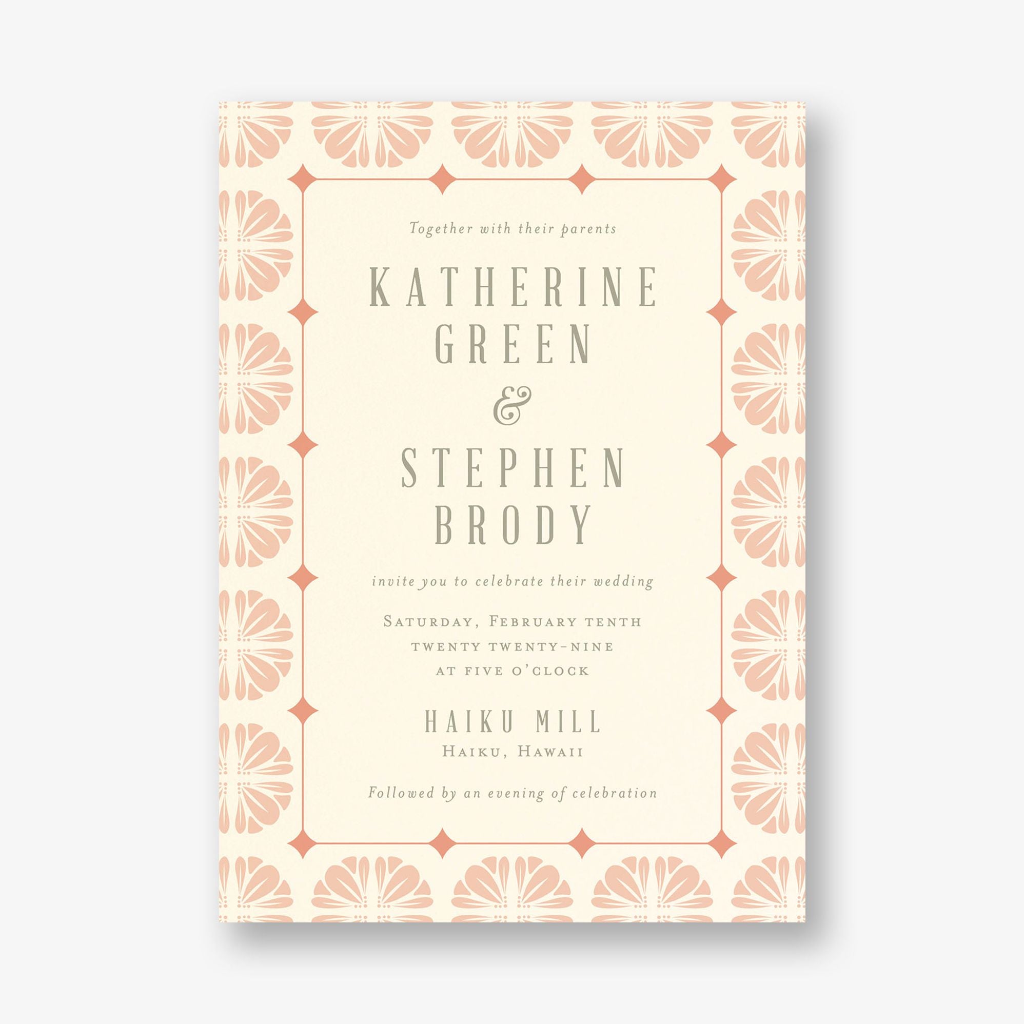 Scalloped Tile Wedding Invitation