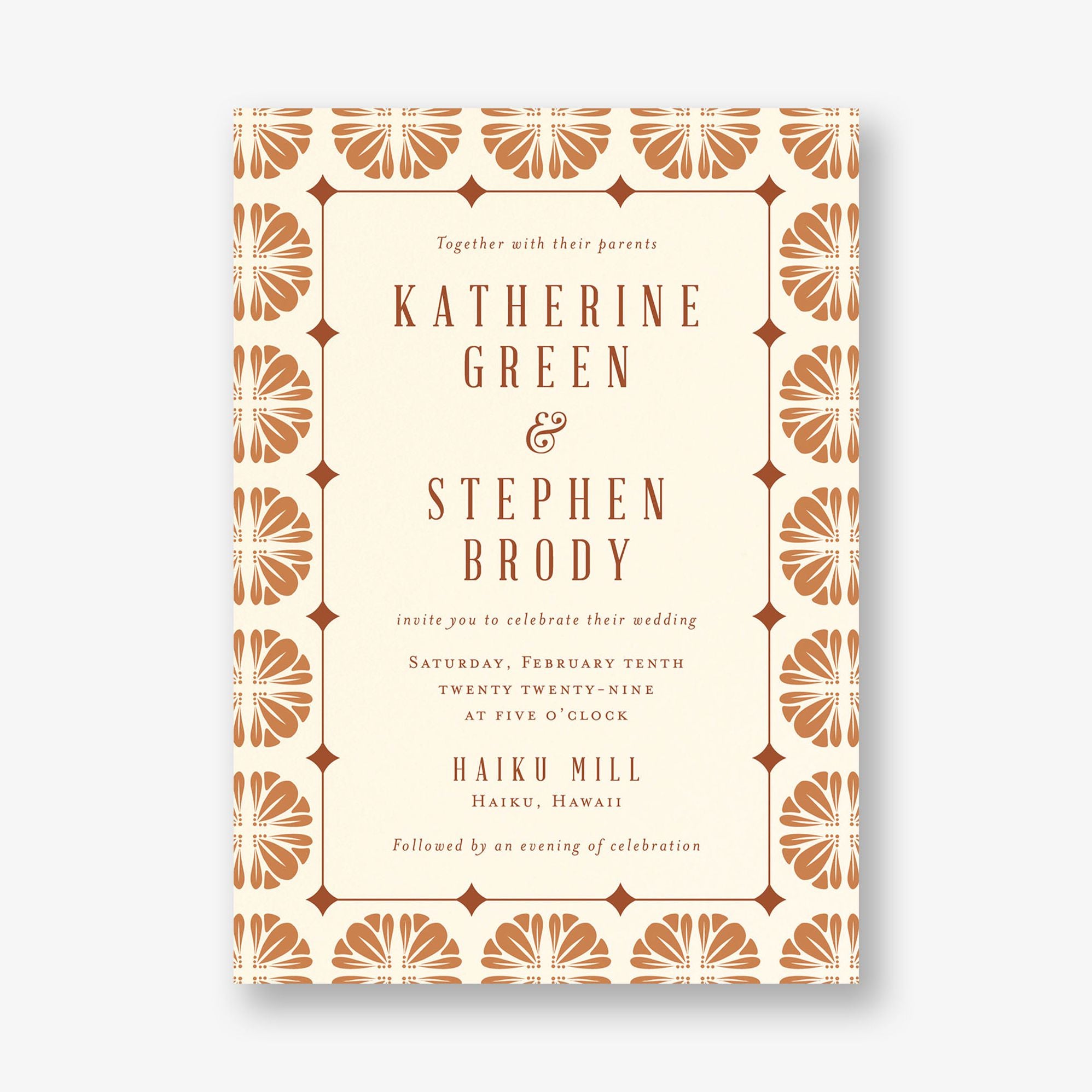 Scalloped Tile Wedding Invitation