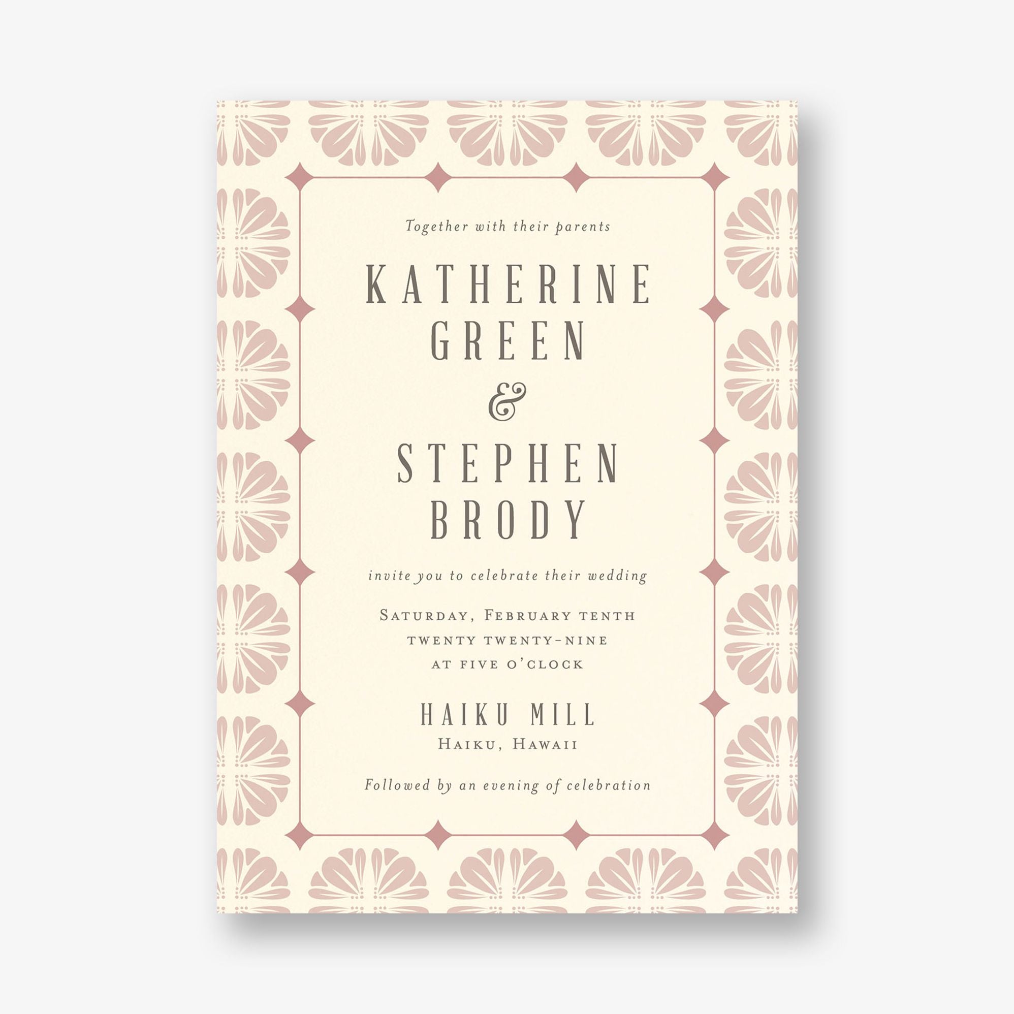 Scalloped Tile Wedding Invitation