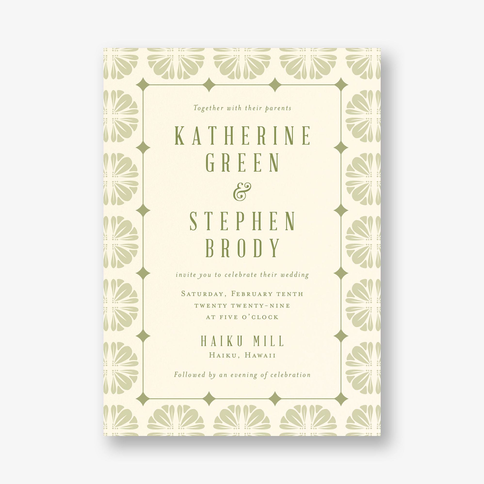 Scalloped Tile Wedding Invitation