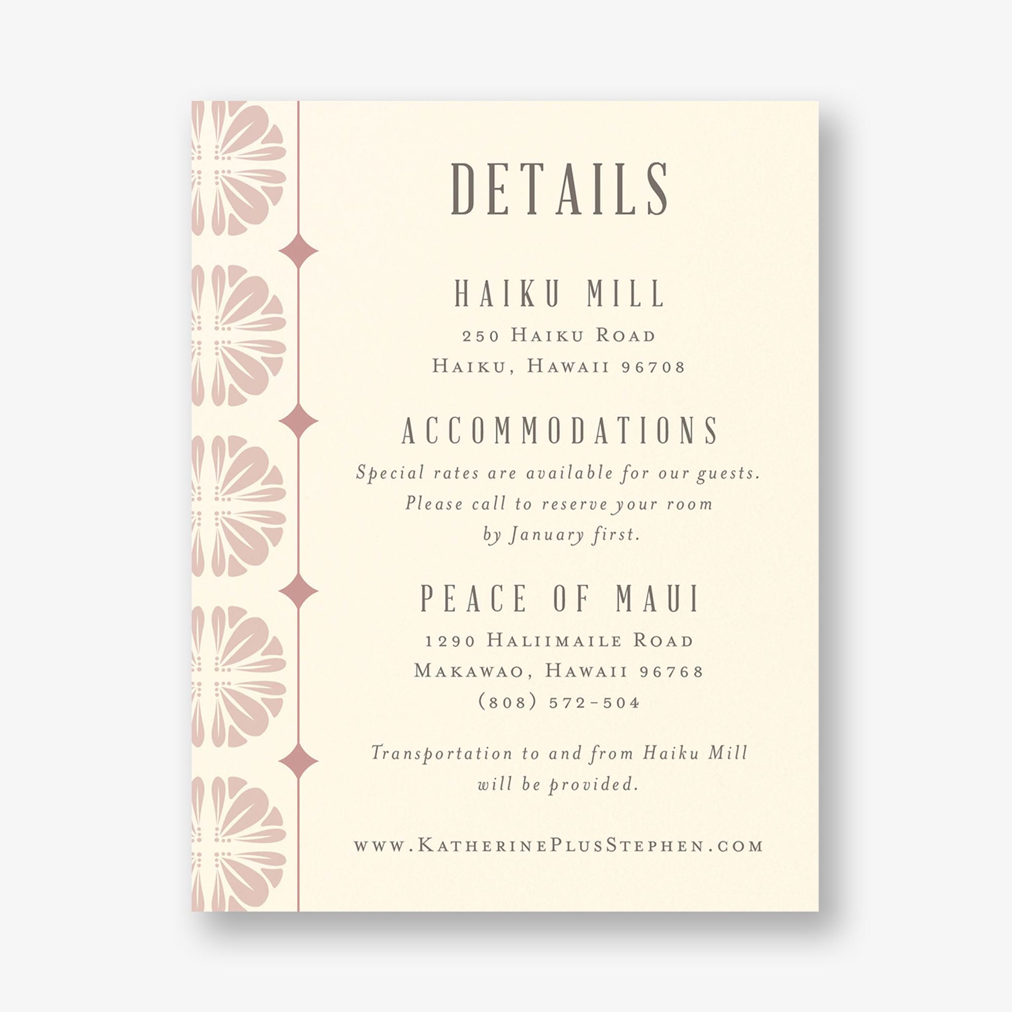 Scalloped Tile Information Card