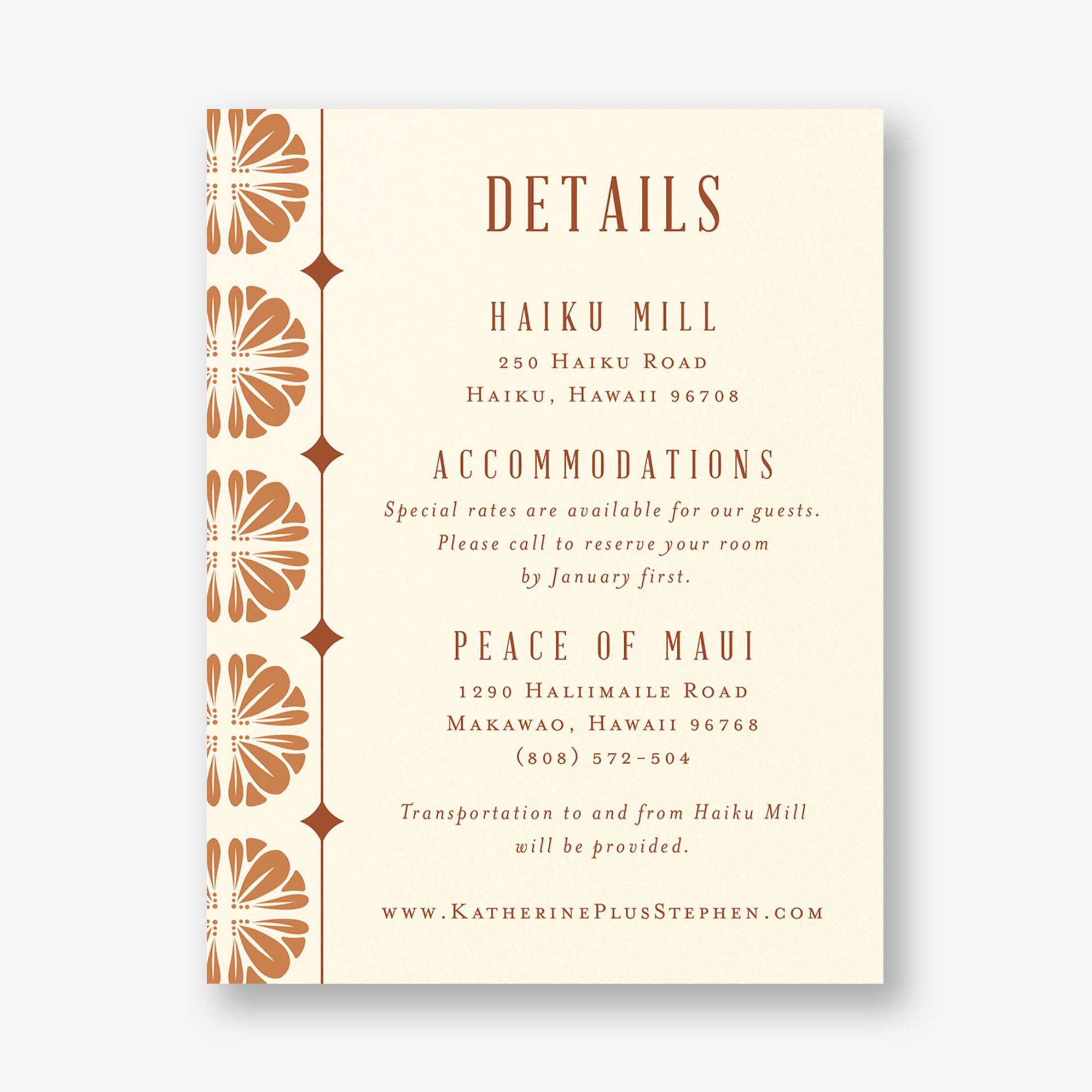 Scalloped Tile Information Card