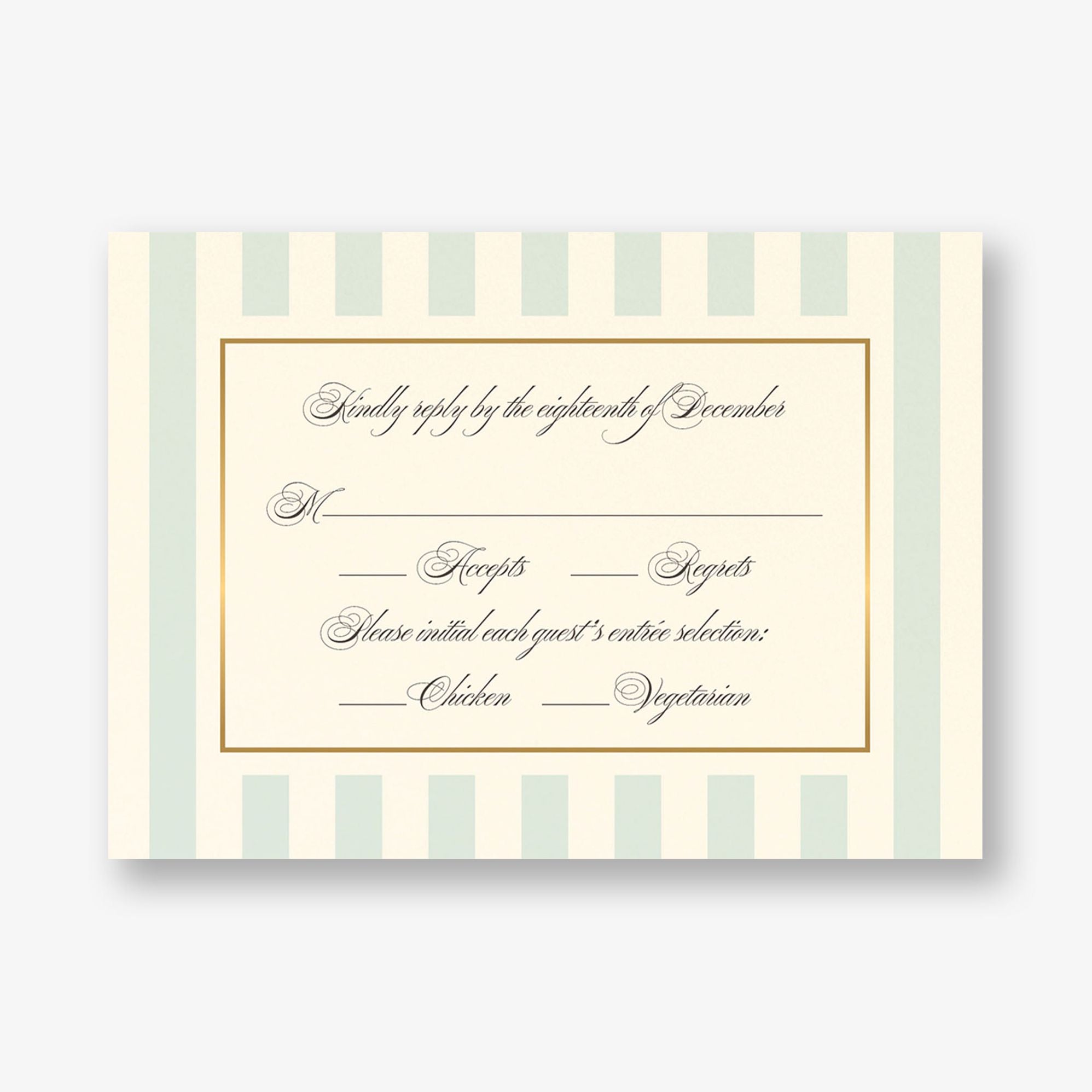 Posh Pinstripe Foil Response Card