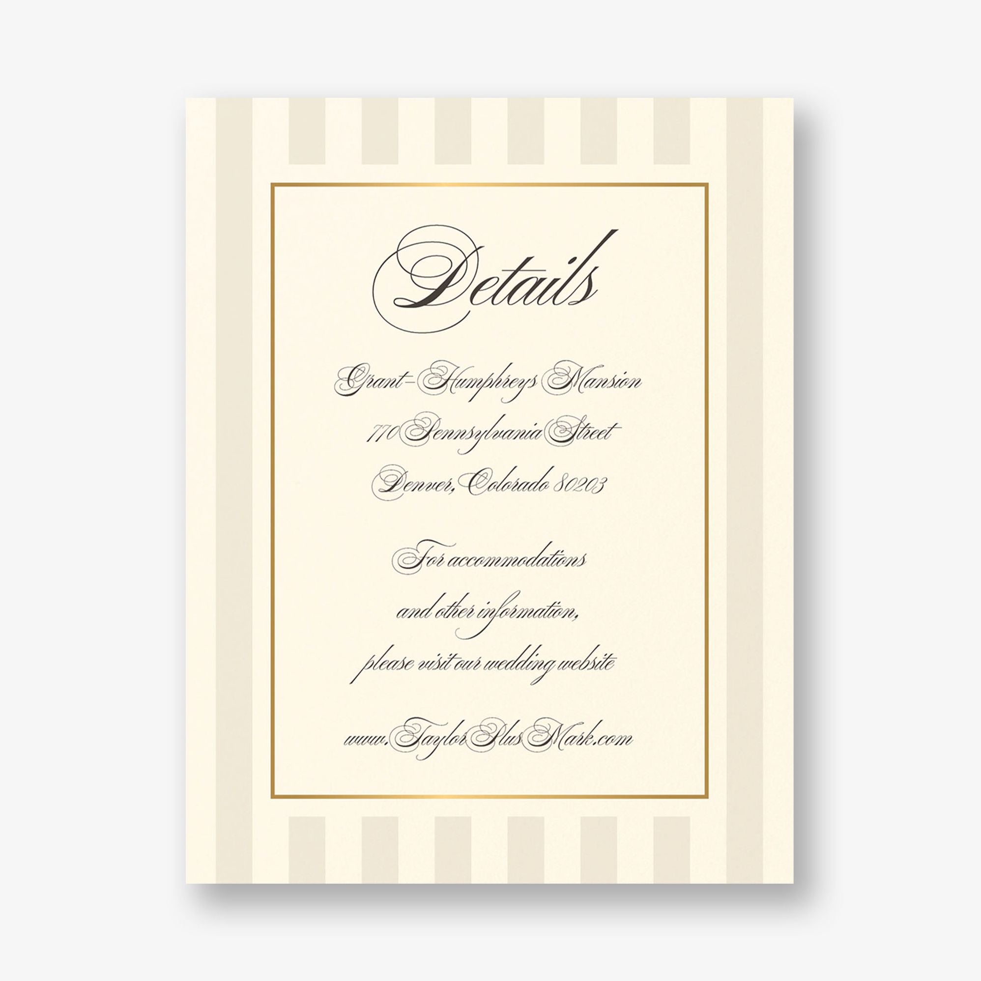 Posh Pinstripe Foil Information Card