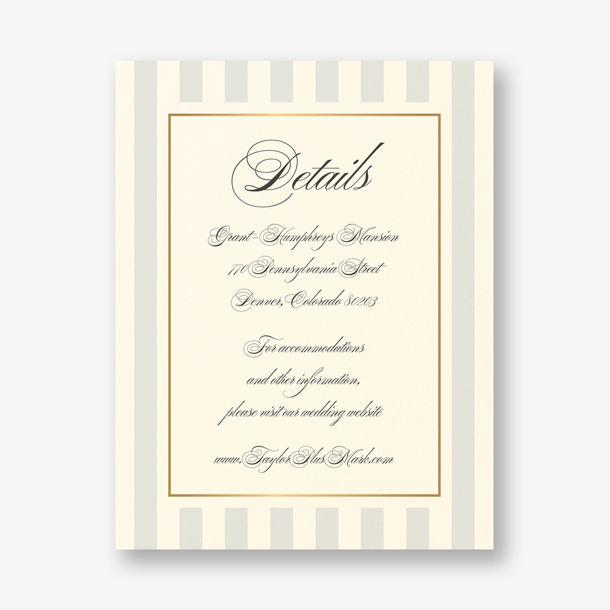 Posh Pinstripe Foil Information Card