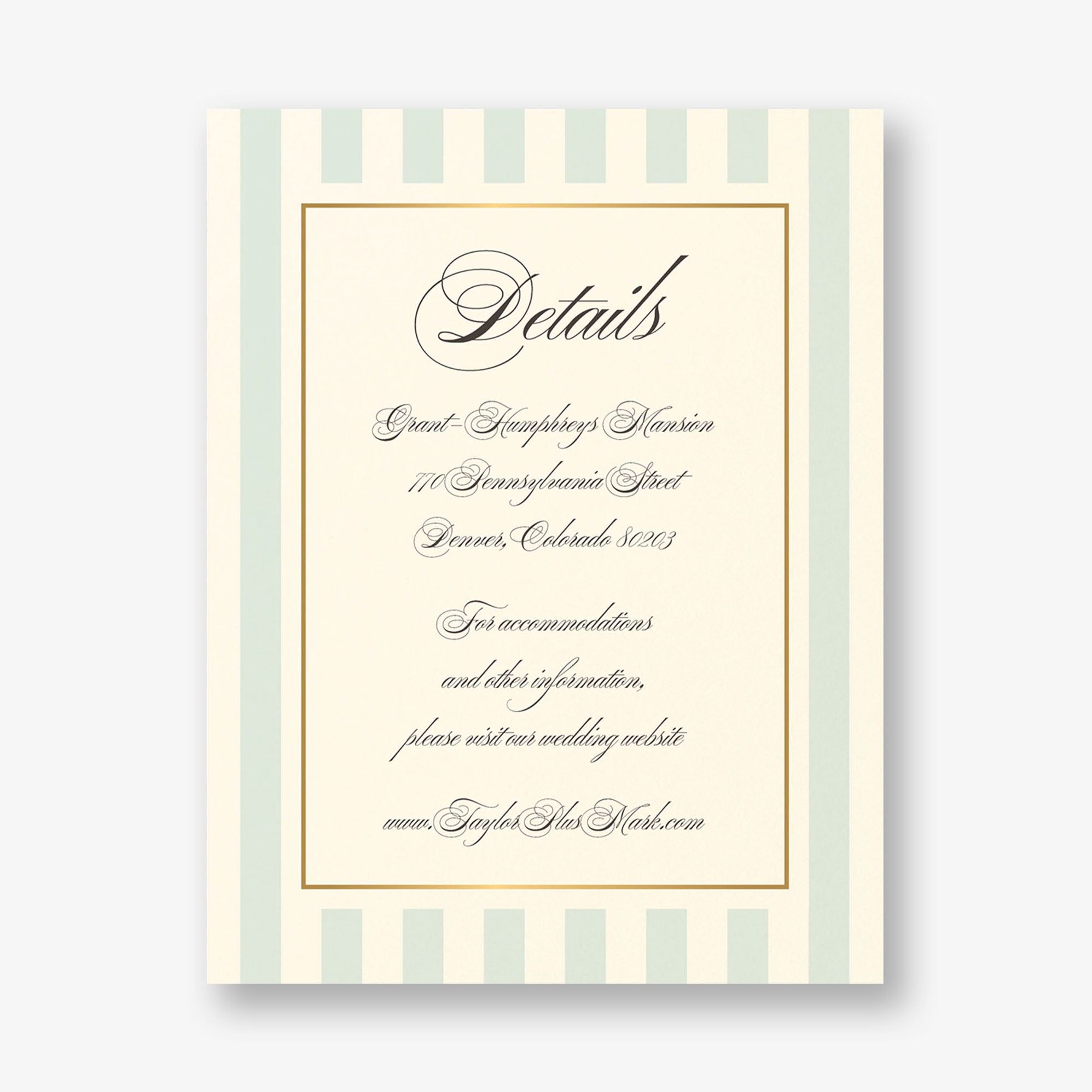 Posh Pinstripe Foil Information Card