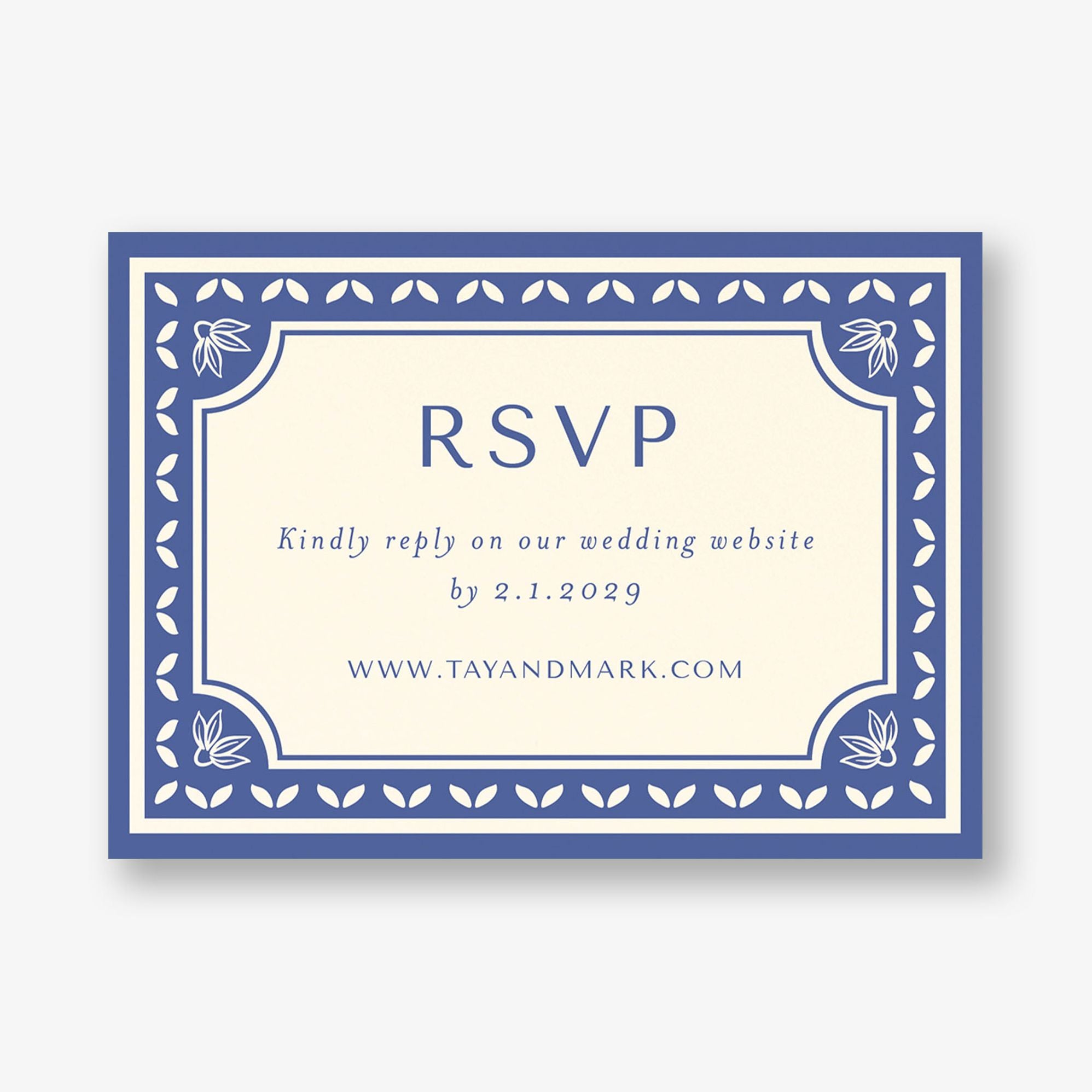 Folk Floral Frame Response Card