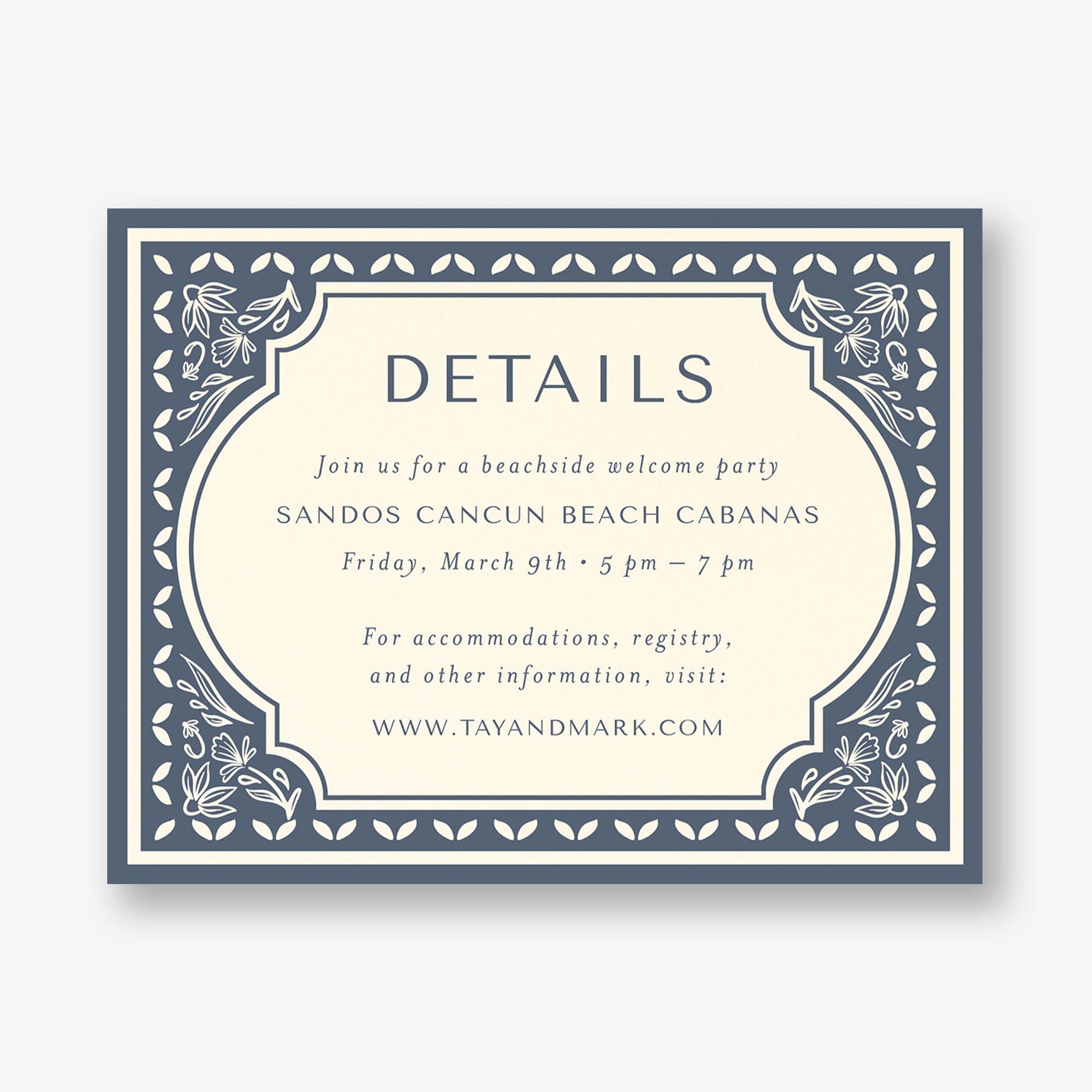 Folk Floral Frame Information Card