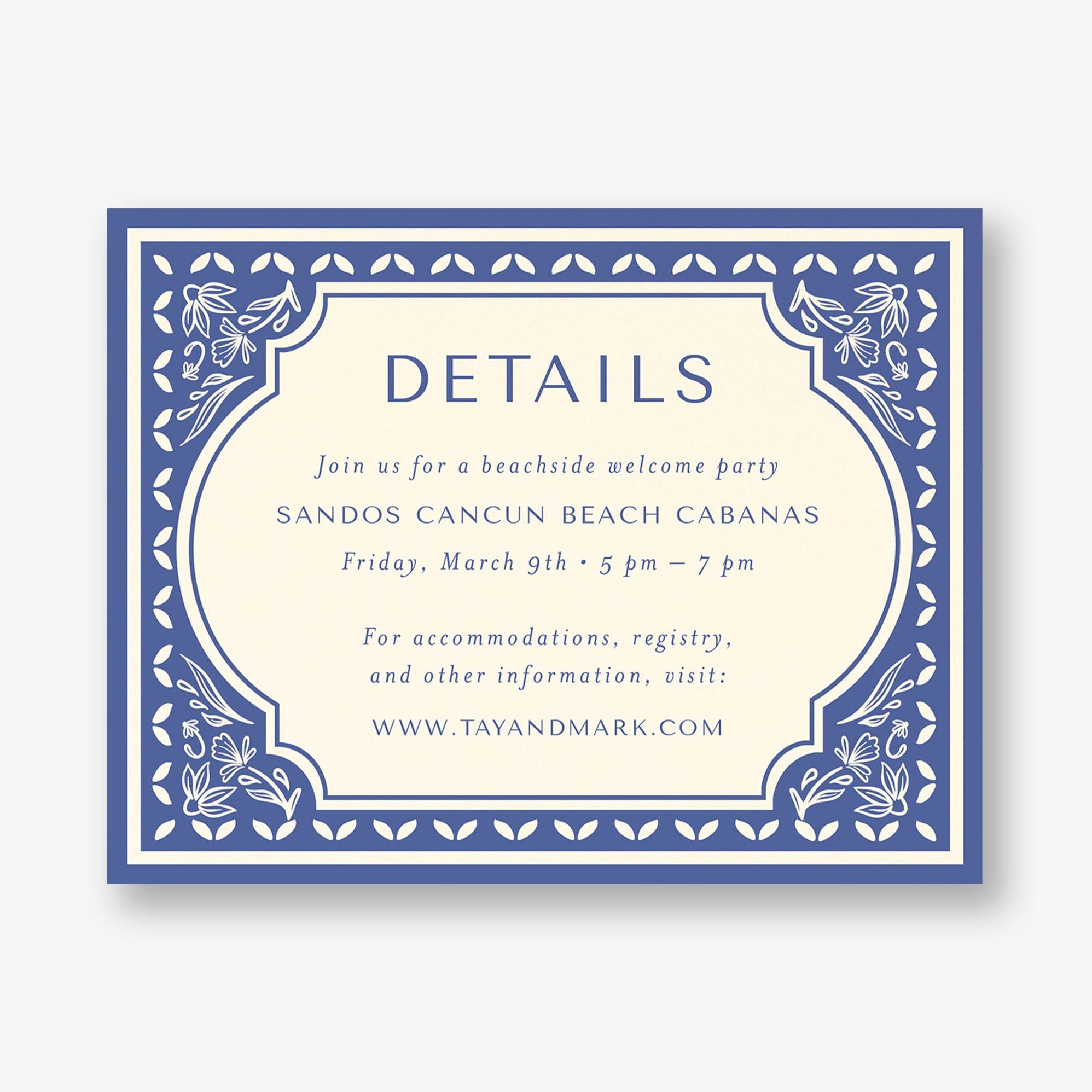 Folk Floral Frame Information Card