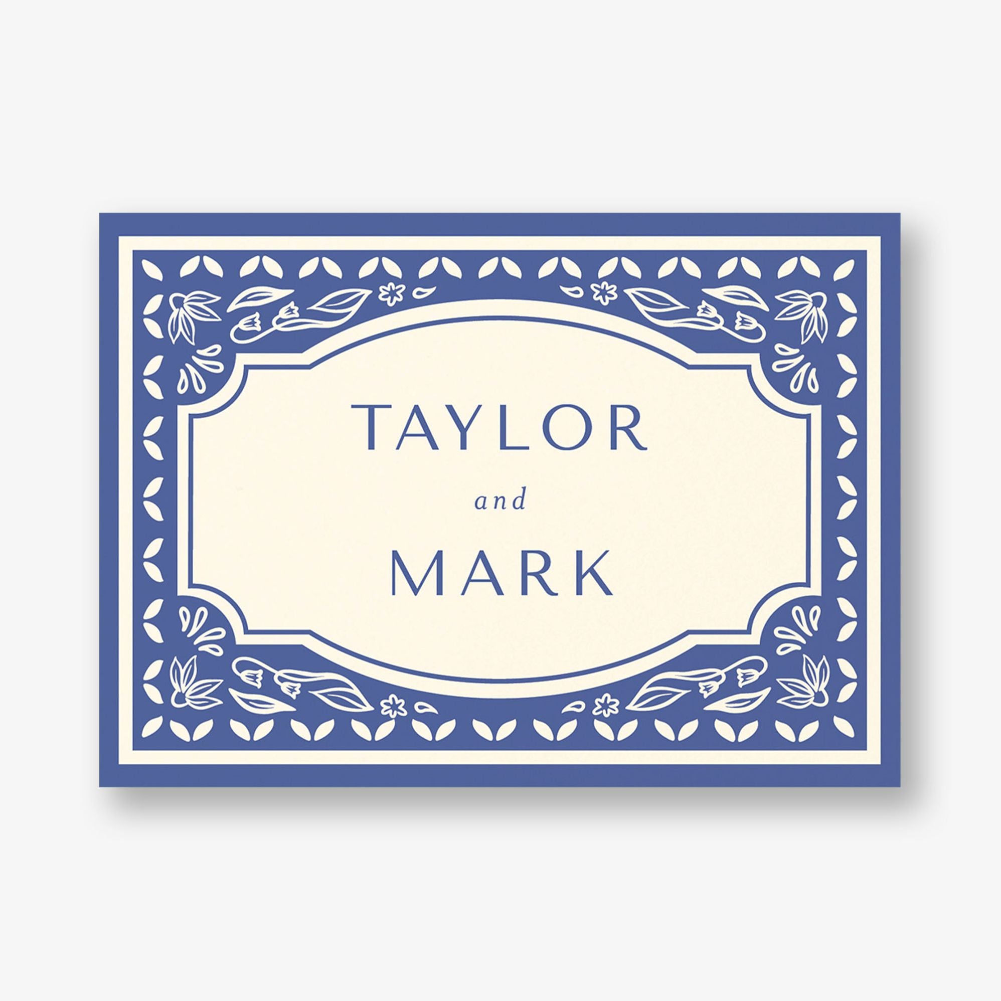 Folk Floral Frame Stationery Card