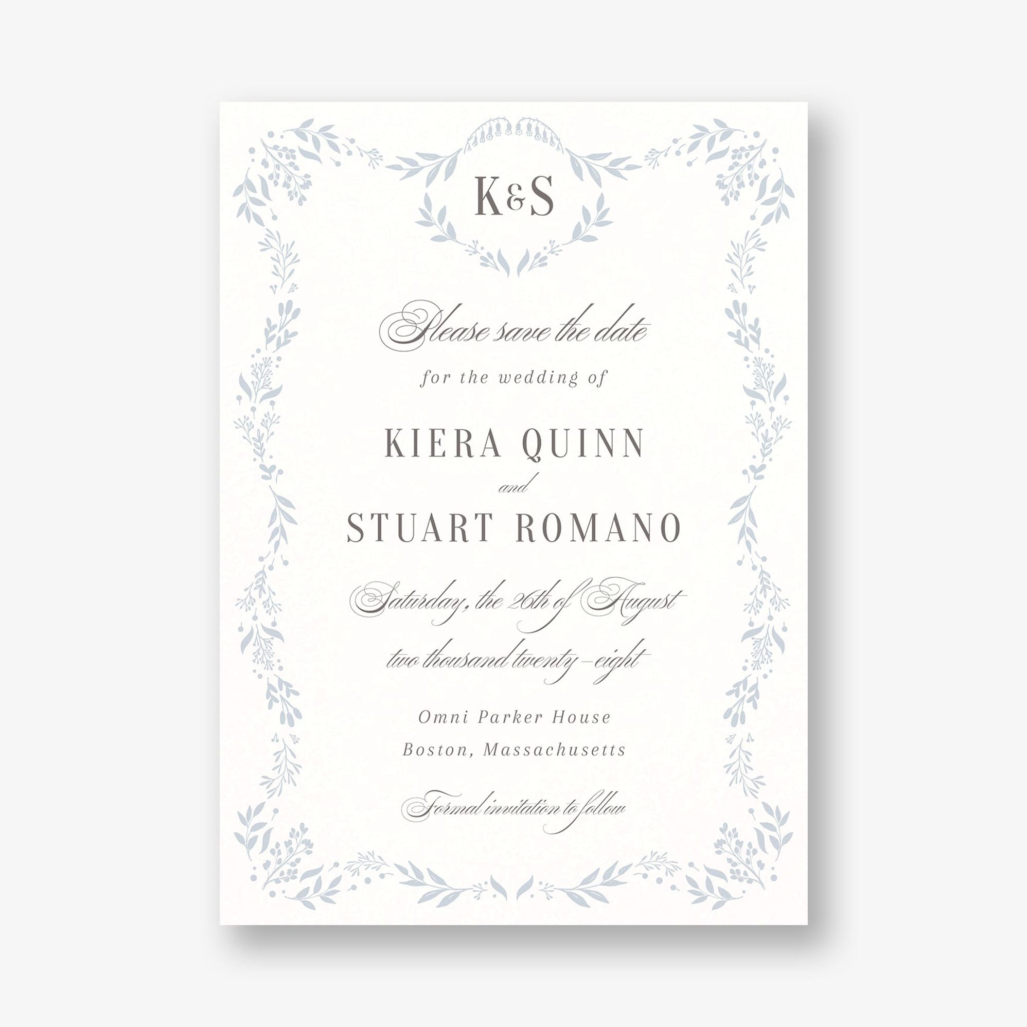 Winding Flora Frame Save the Date