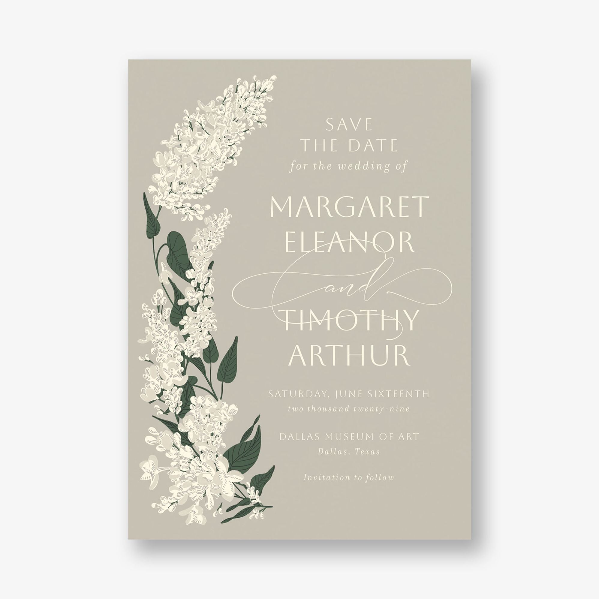 Lilac Bouquet Save the Date